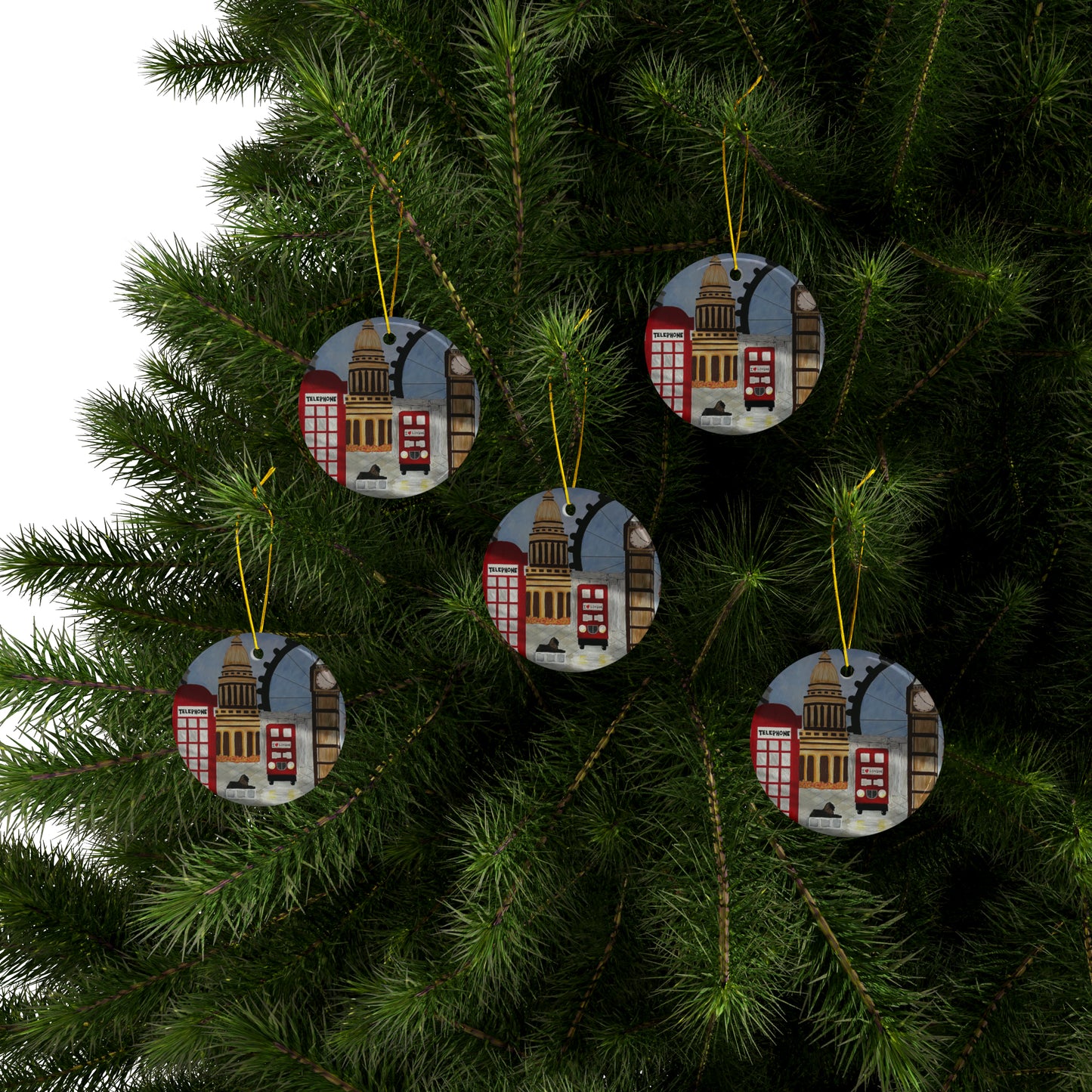 I Love London Ceramic Ornaments (3pcs, 5pcs, 10pcs)