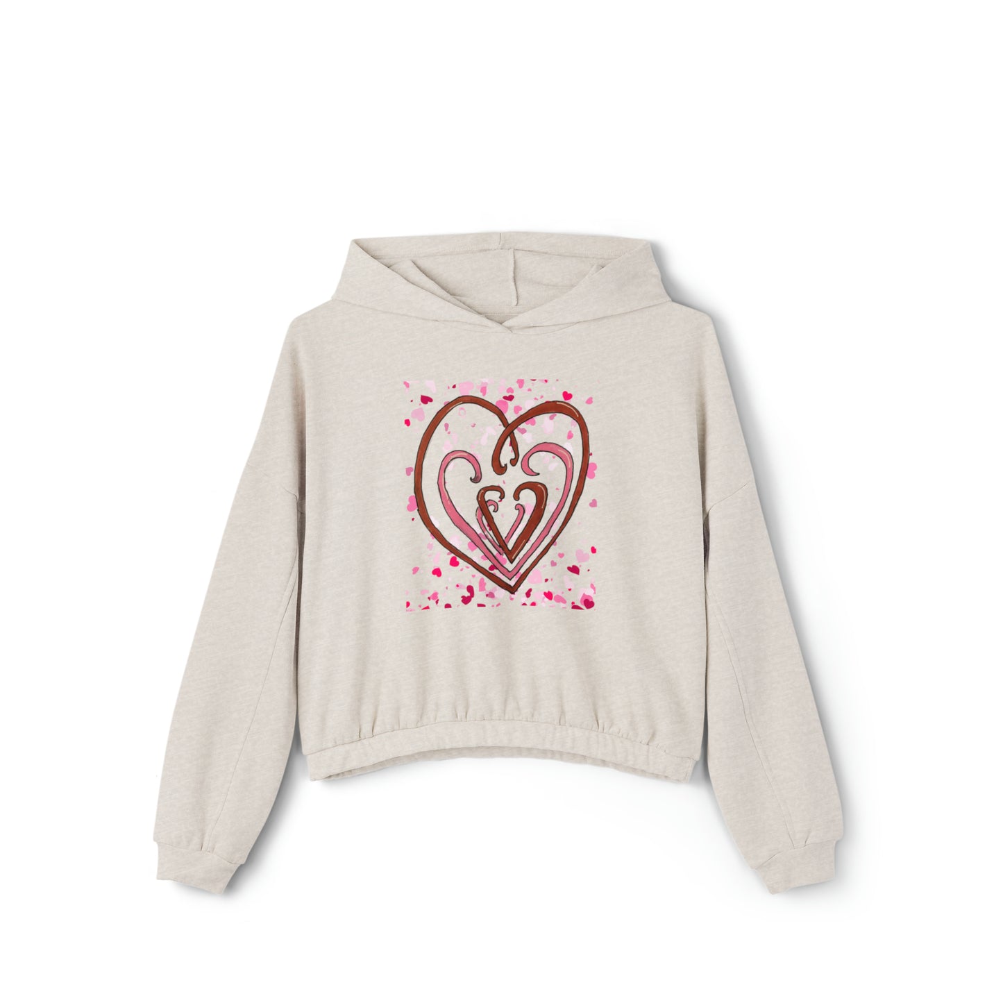 Hearts Intertwined - Women's Cinched Bottom Hoodie