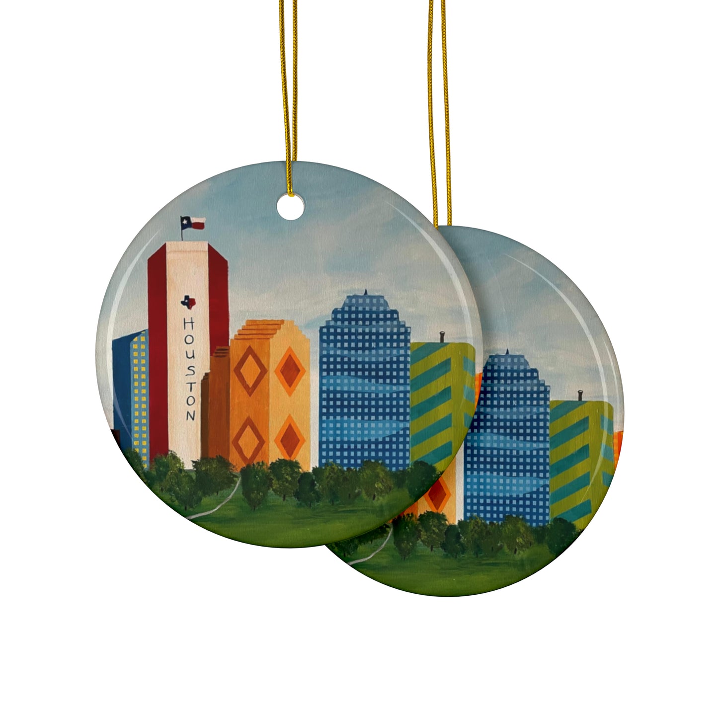 Houston Views Ceramic Ornaments (3pcs, 5pcs, 10pcs) |Houston Texas