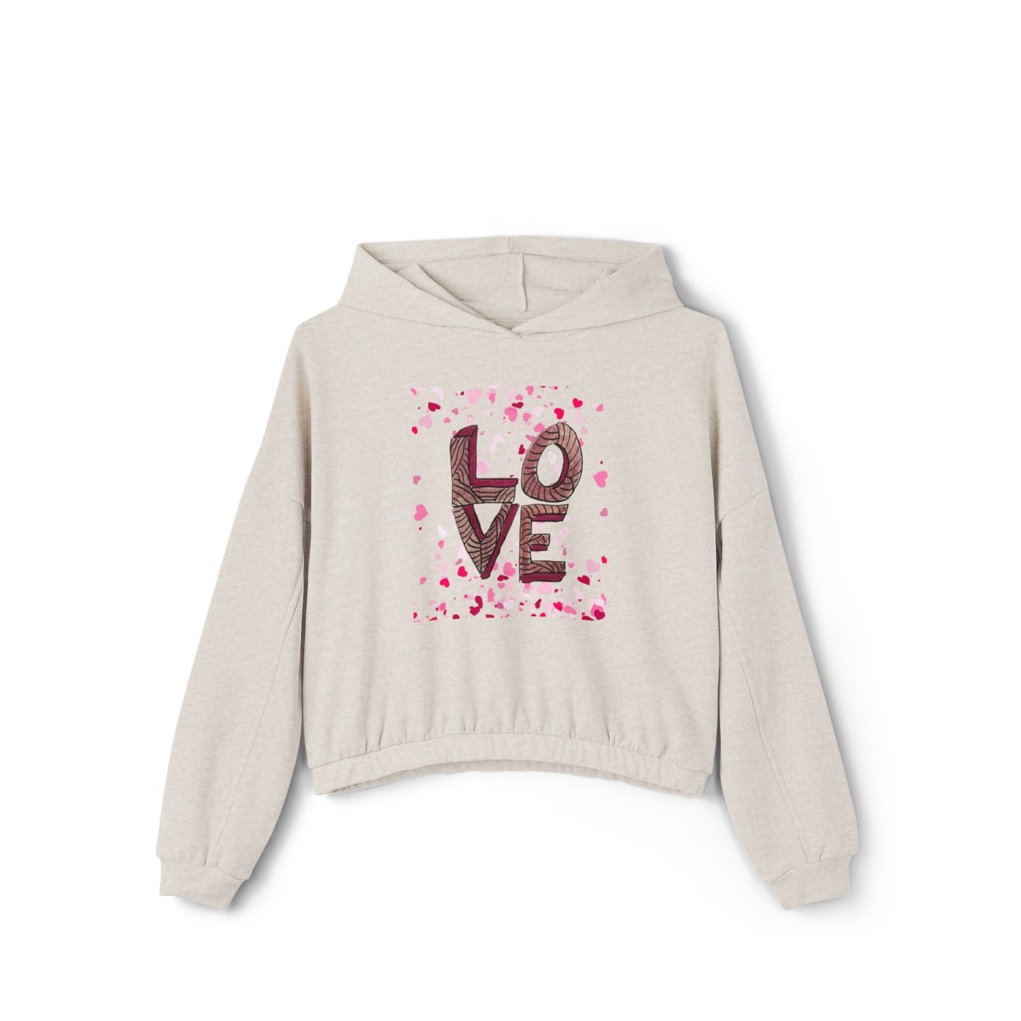 Stacked LOVE - Women's Cinched Bottom Hoodie