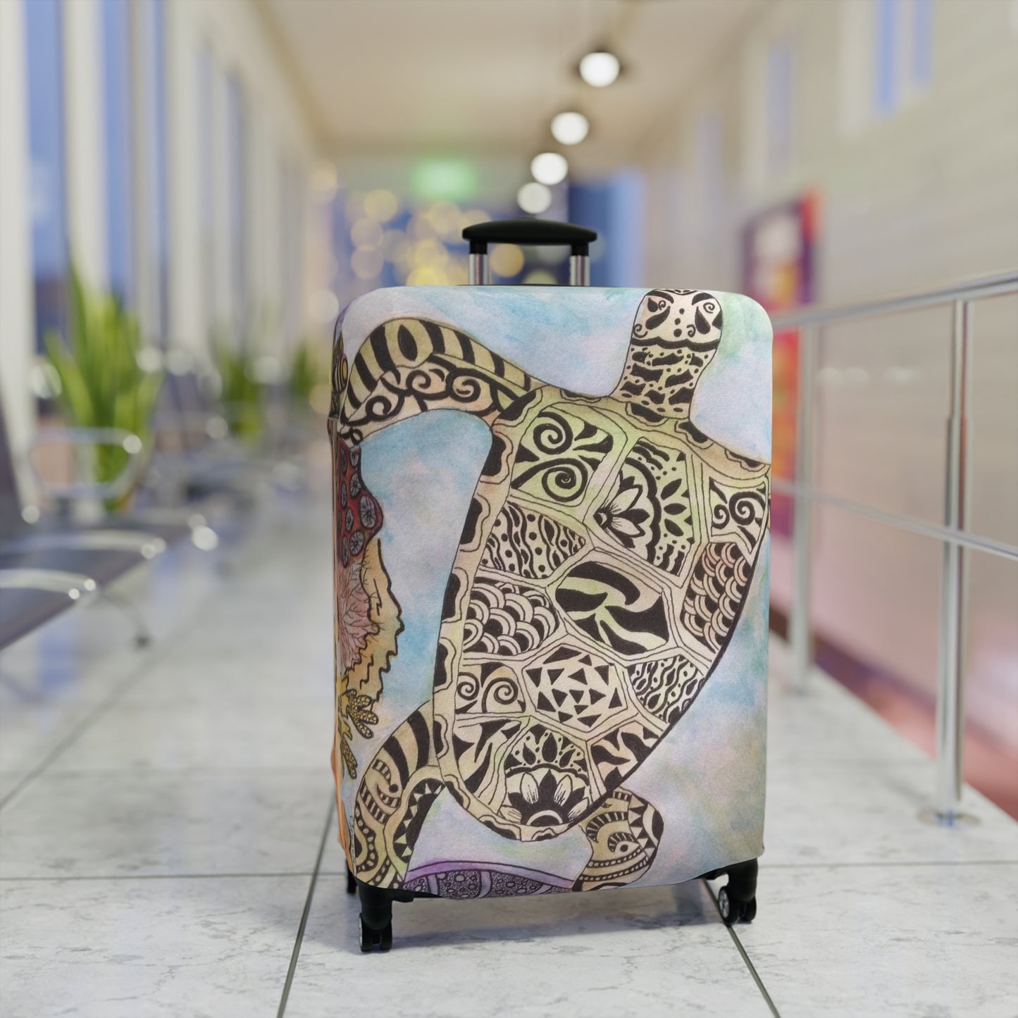 Zentangle Turtle Luggage Cover