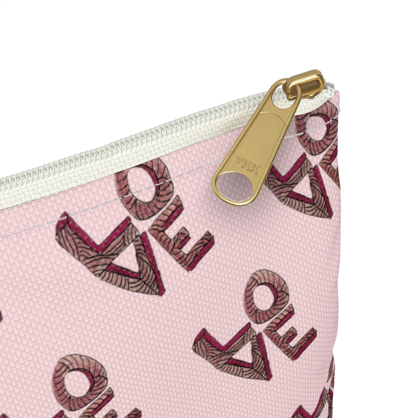 Stacked Love Accessory Pouch - Pink/White