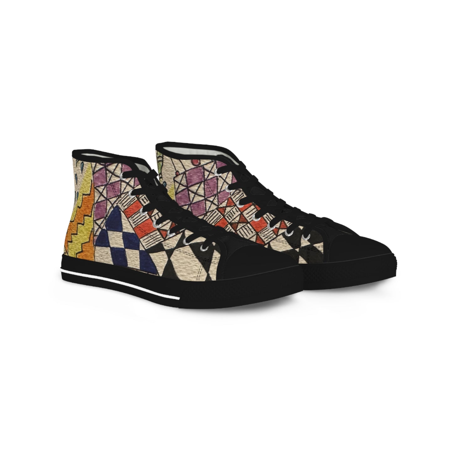 Zentangle Men's High Top Street Sneakers