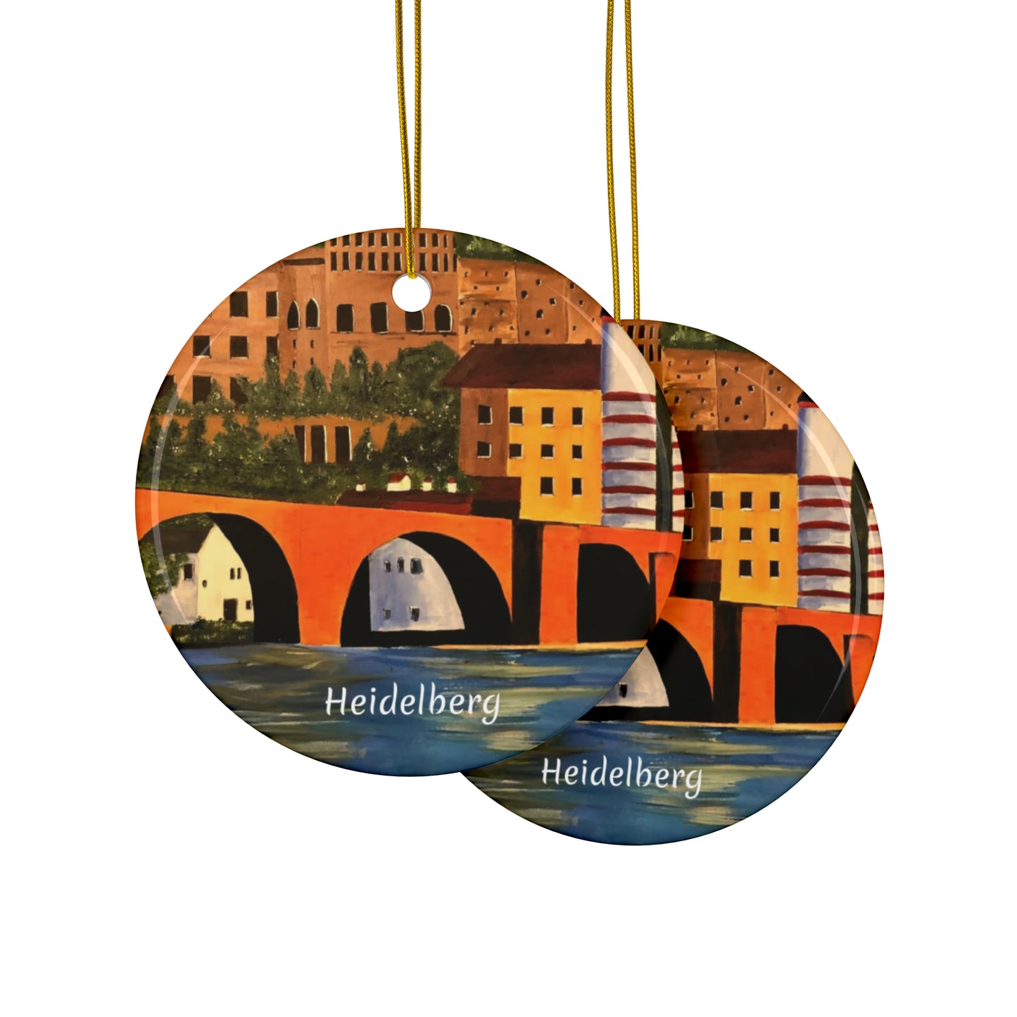 Heidelberg Germany Ceramic Ornaments (3pcs, 5pcs, 10pcs)