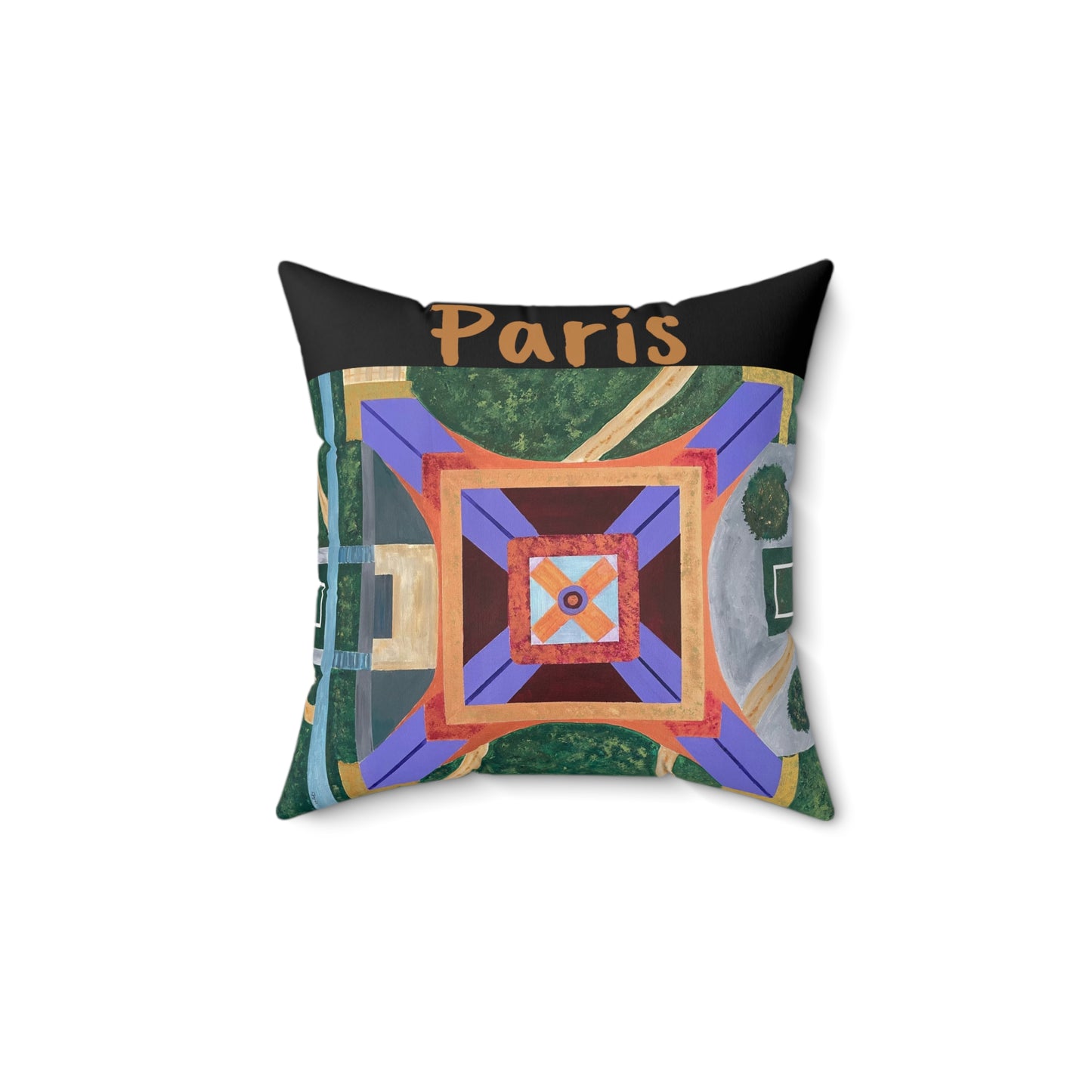 Paris Abstract Eiffel Tower Throw Pillow (Black)