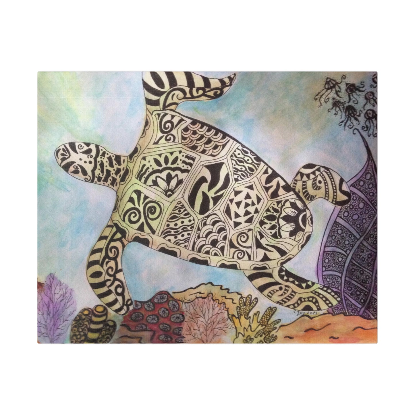 Zentangle Turtle Wall Art