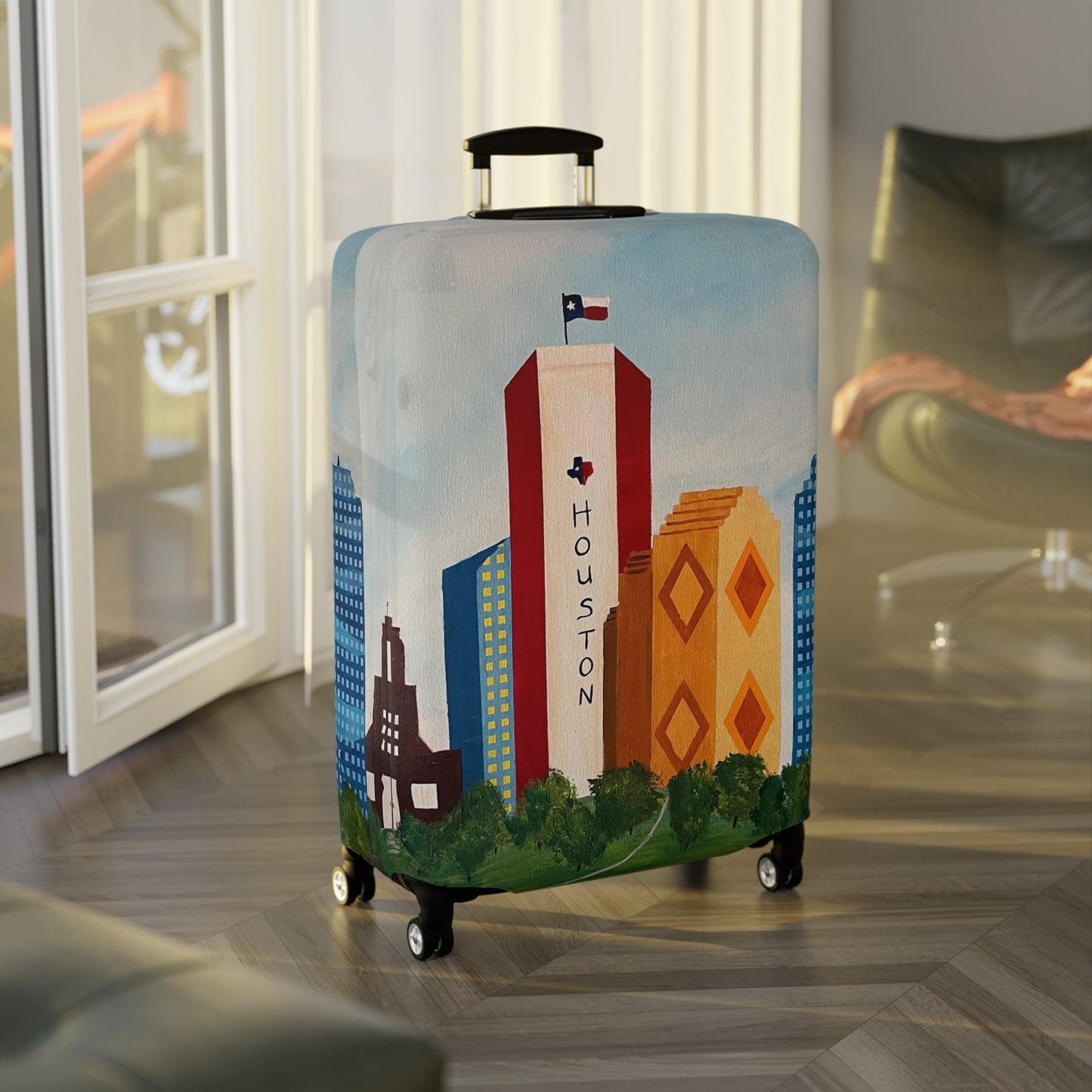Houston Views Luggage Cover |Houston Texas
