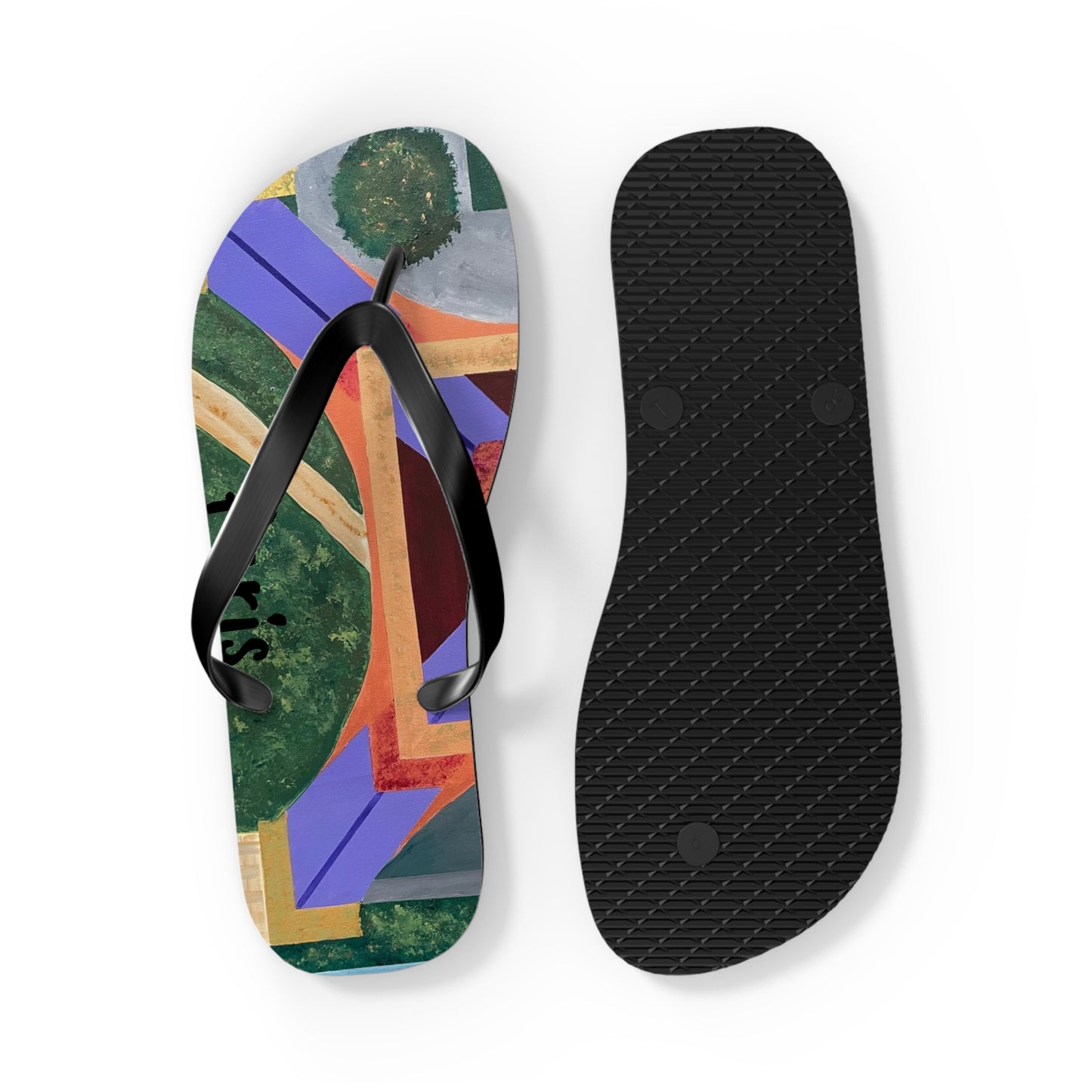 Paris Abstract Eiffel Tower Flip Flops