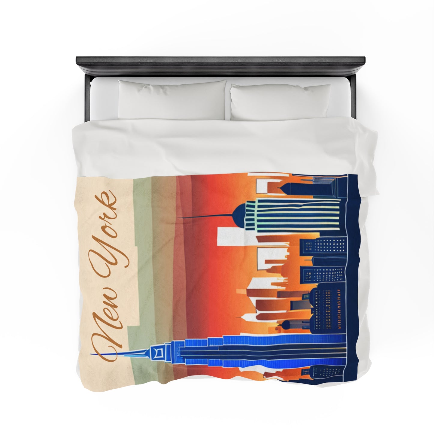 New York City Skyline Velveteen Plush Blanket