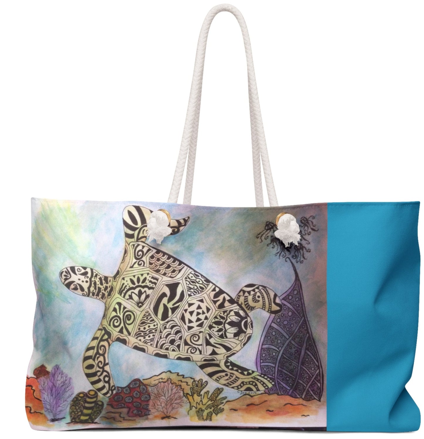 Zentangle Turtle Keep On Swimming Weekender Bag