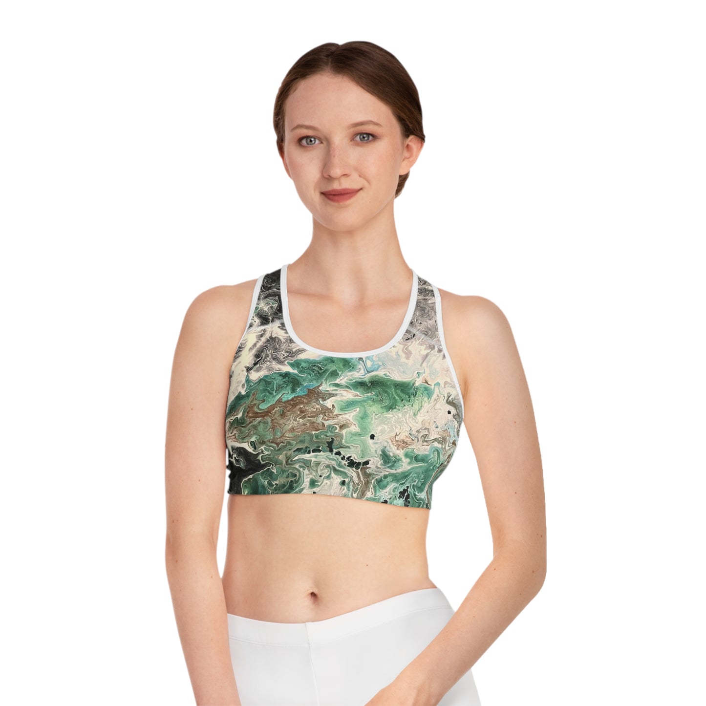 Emerald Swirl Sports Bra / Yoga Top
