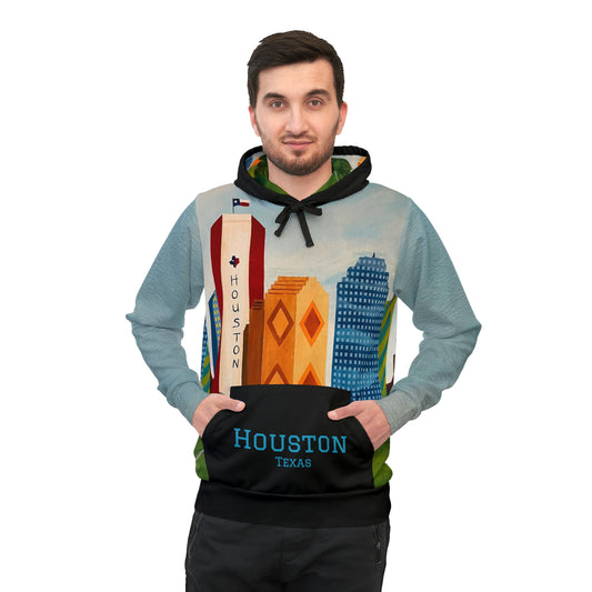 Houston Views Unisex Athletic Hoodie Sweatshirt | Houston Texas