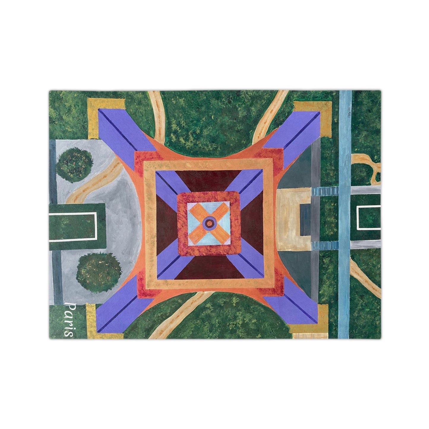 Paris Abstract Eiffel Tower Velveteen Minky Blanket
