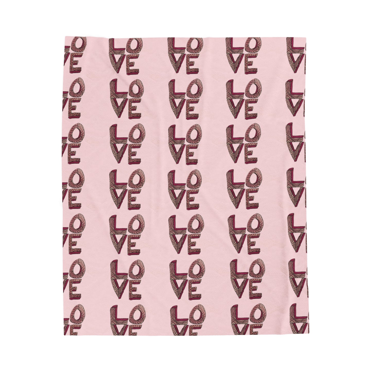 Stacked LOVE Velveteen Plush Blanket