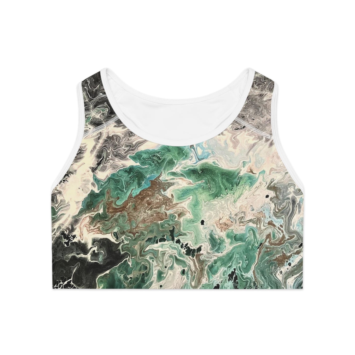 Emerald Swirl Sports Bra / Yoga Top