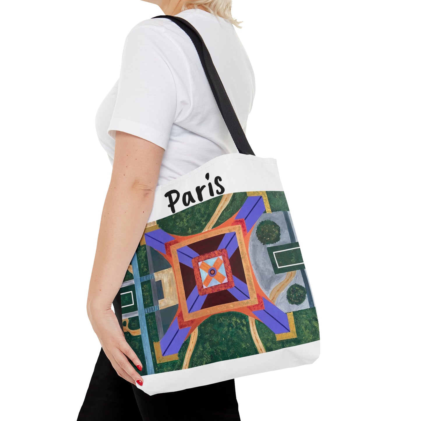 Paris Abstract Eiffel Tower Tote Bag (White)