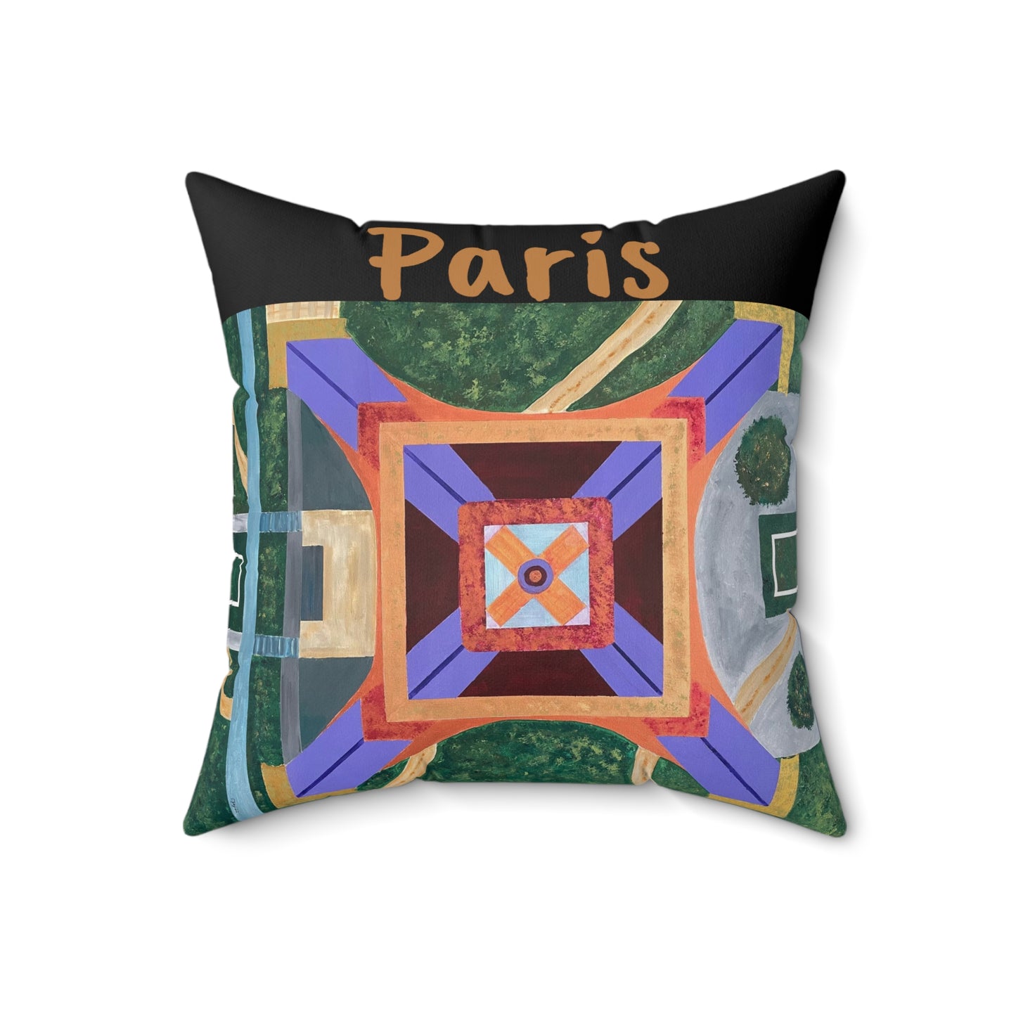 Paris Abstract Eiffel Tower Throw Pillow (Black)