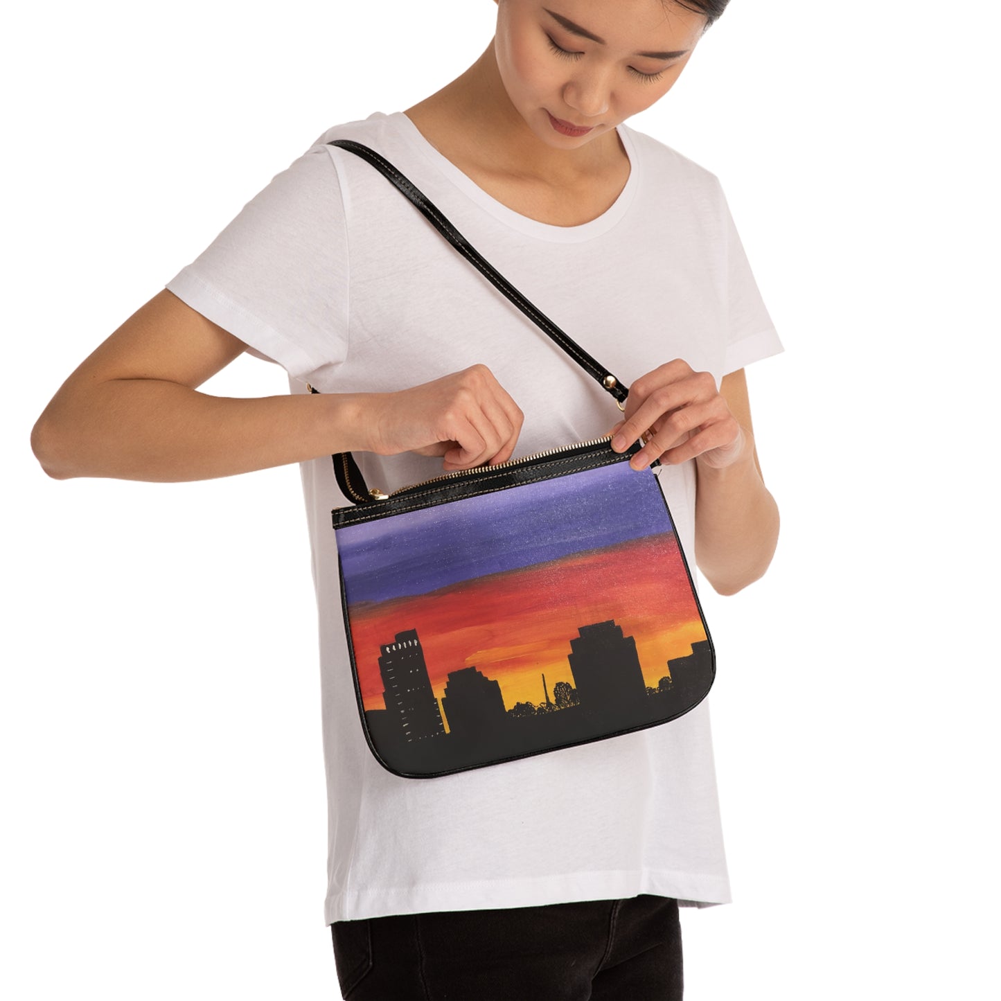 Sunset over Houston Skyline Shoulder Bag | Houston Texas