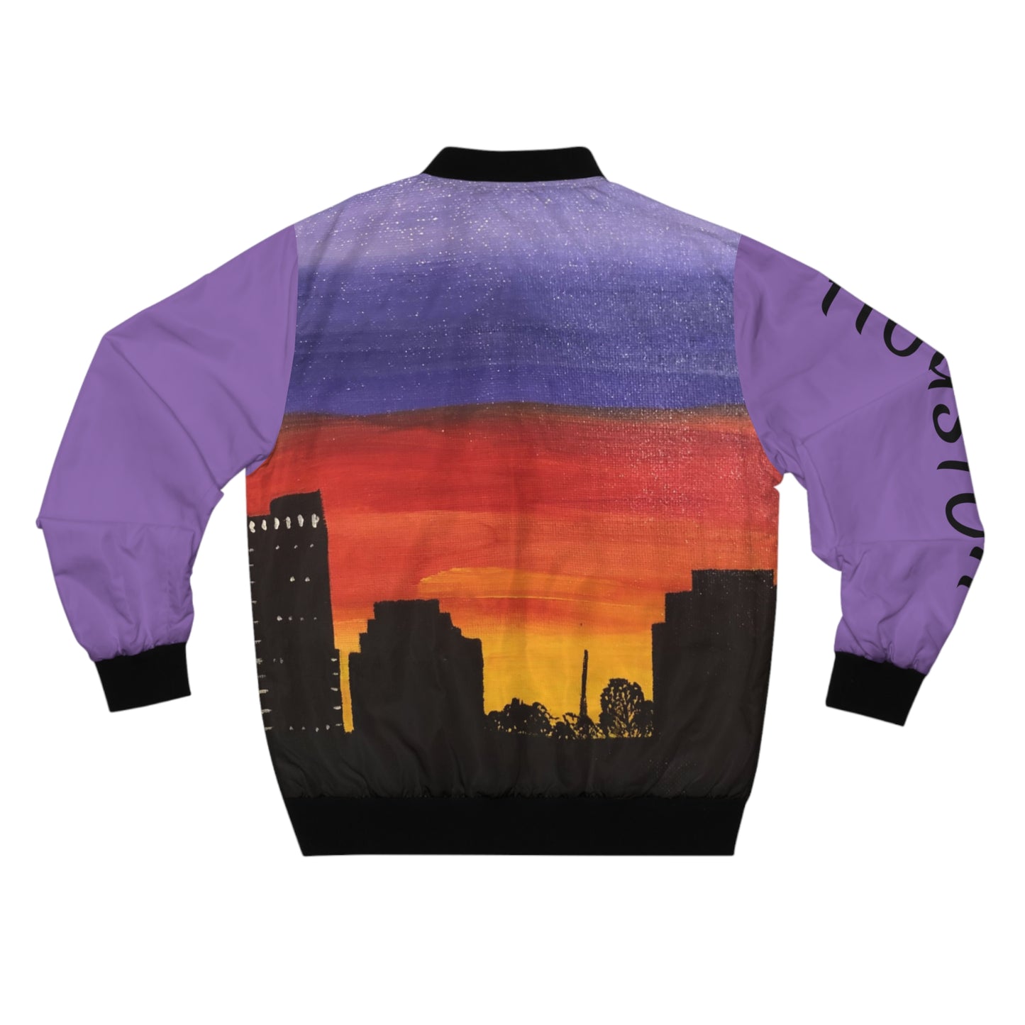 Sunset Over Houston Skyline Men's Bomber Jacket