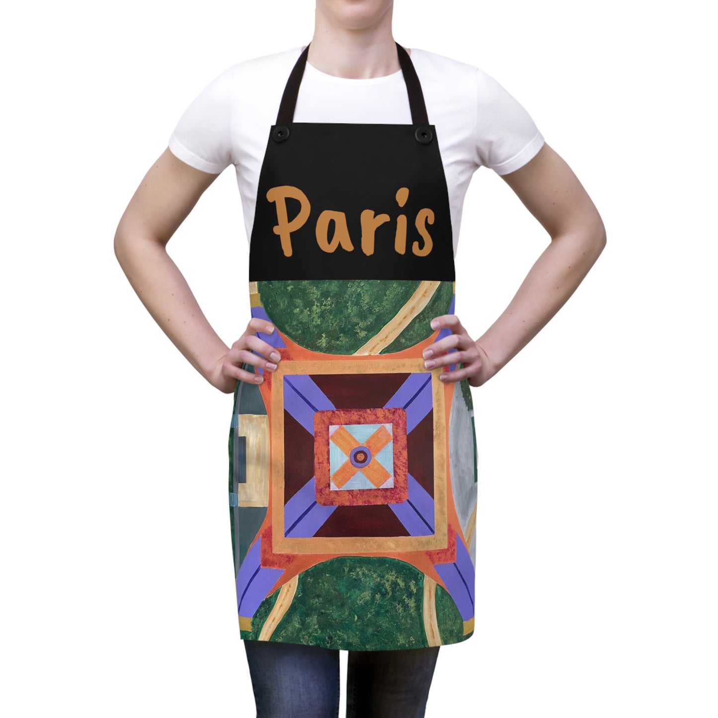 Paris Abstract Eiffel Tower Apron (Black)
