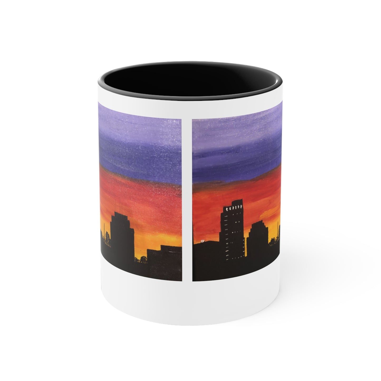Sunset over Houston Skyline Coffee Mug (Double Sided) | Houston Texas