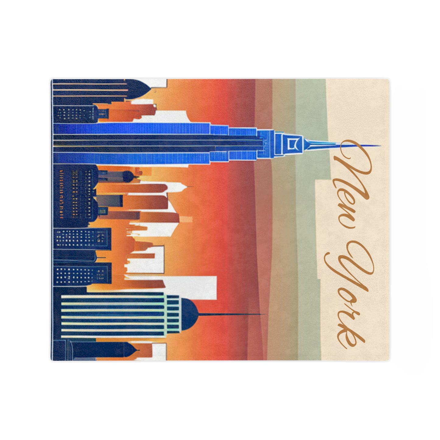 New York City Skyline Velveteen Minky Blanket