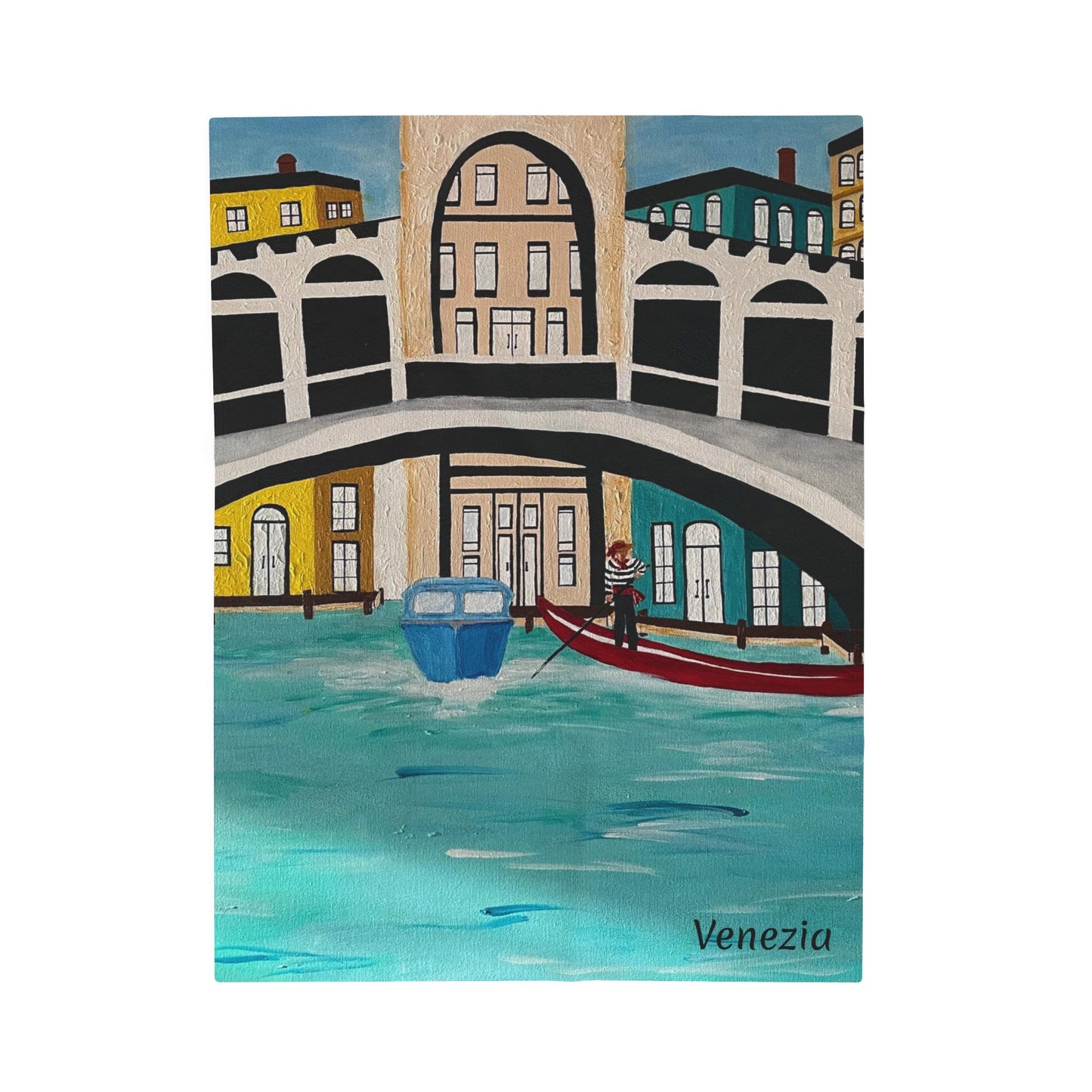 Venice Italy Velveteen Plush Blanket