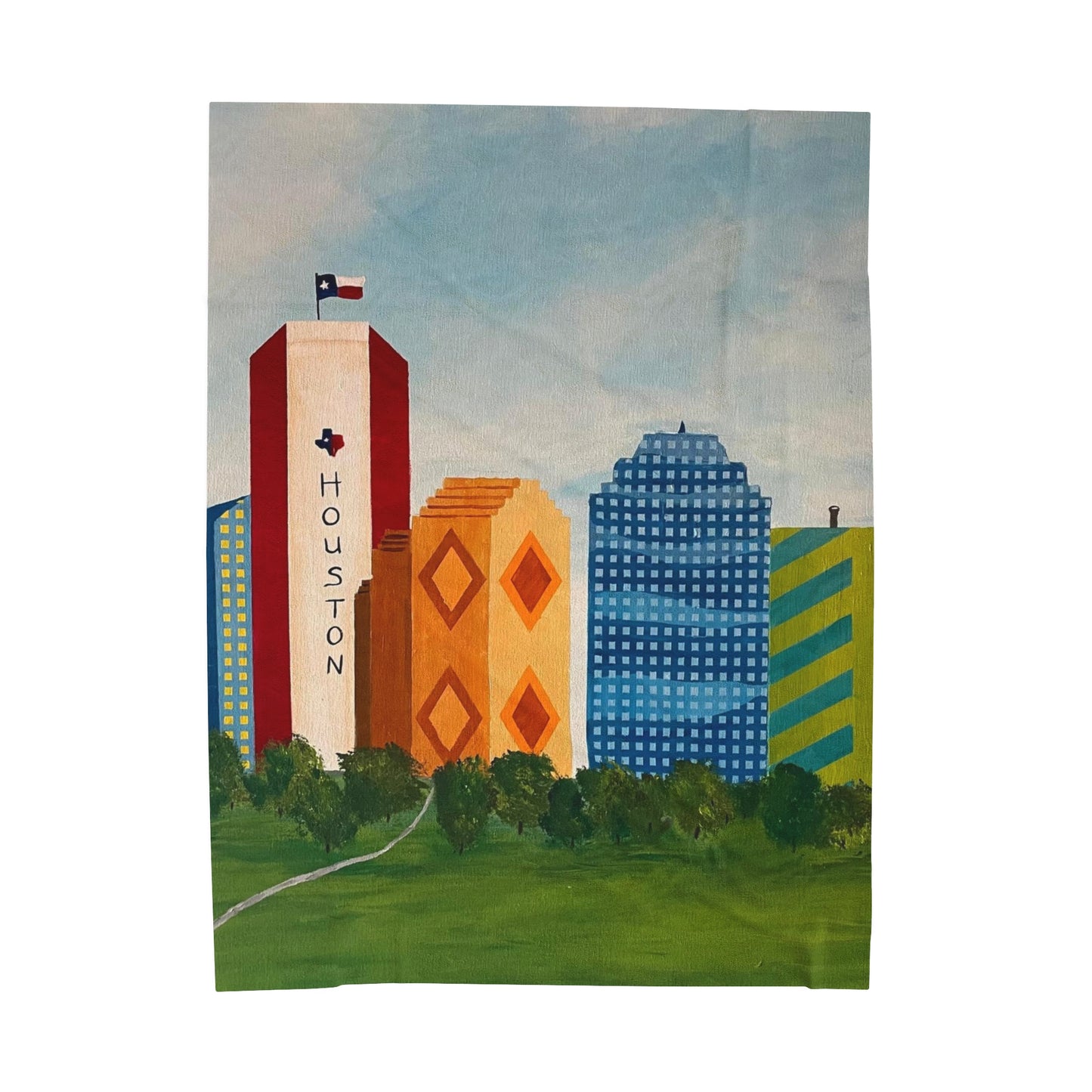 Houston Views Velveteen Plush Blanket | Houston Texas