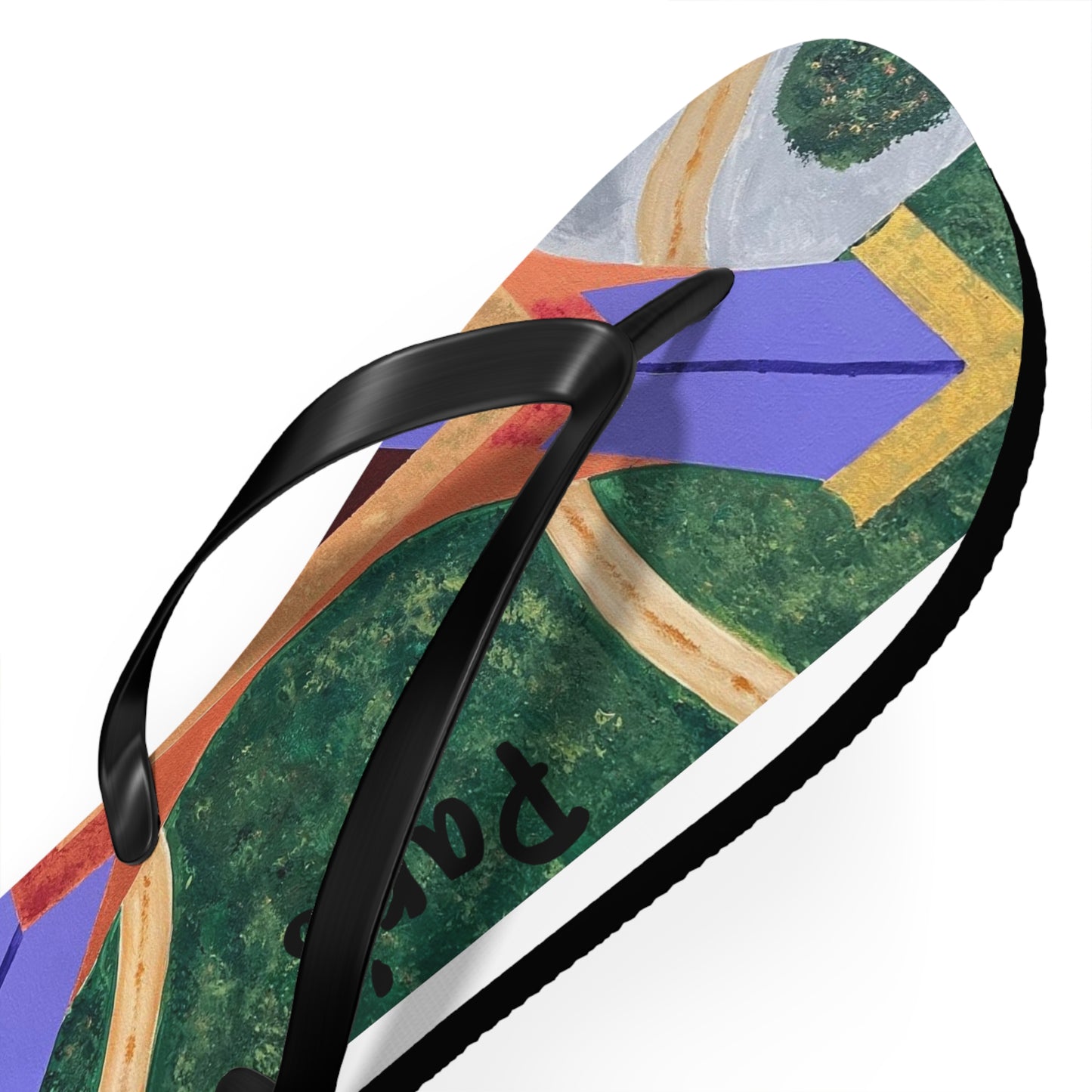Paris Abstract Eiffel Tower Flip Flops
