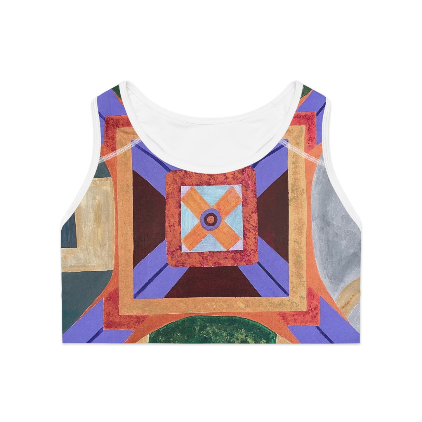 Paris Abstract Sports Bra | Yoga Top