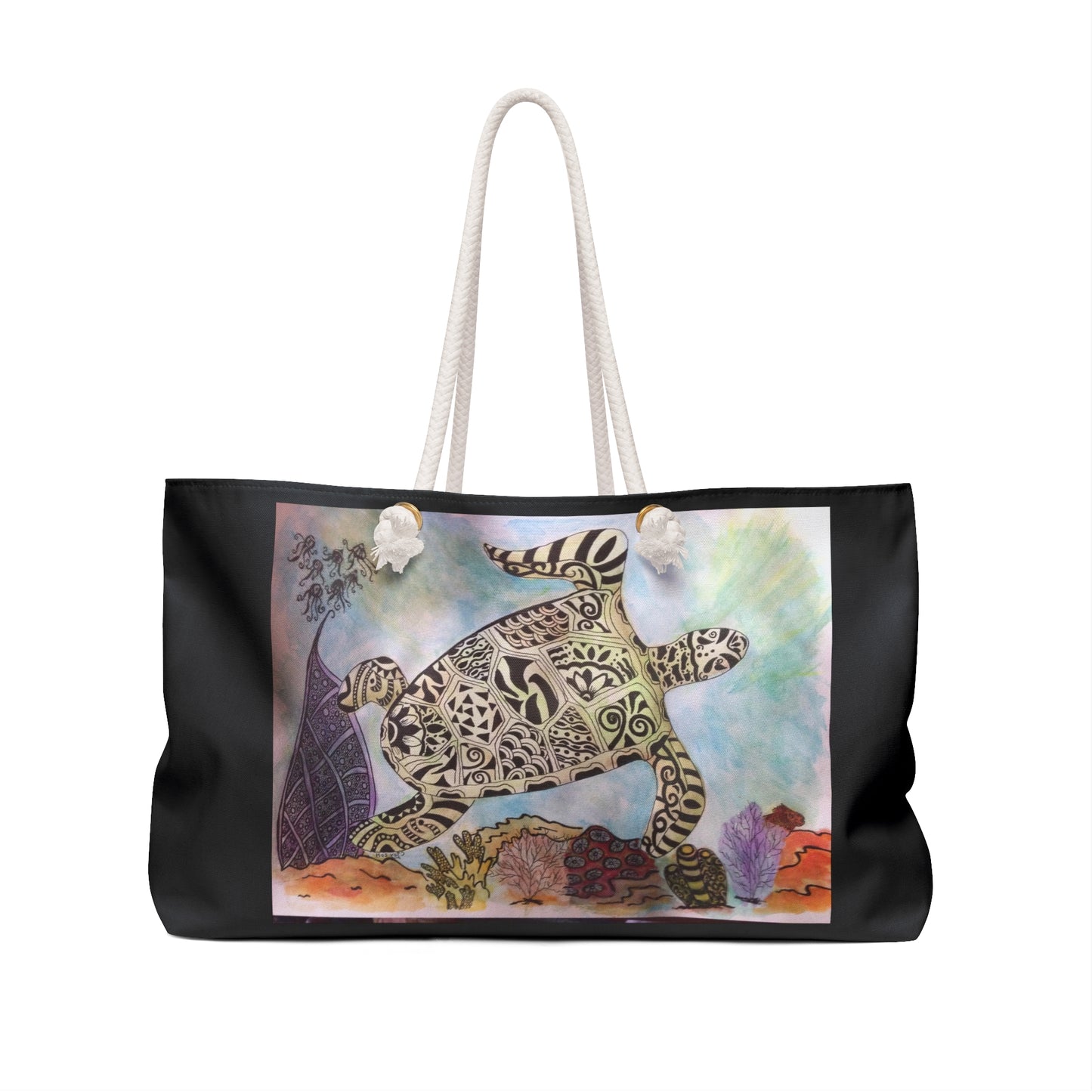Zentangle Turtle Weekender Bag | Keep Swimming