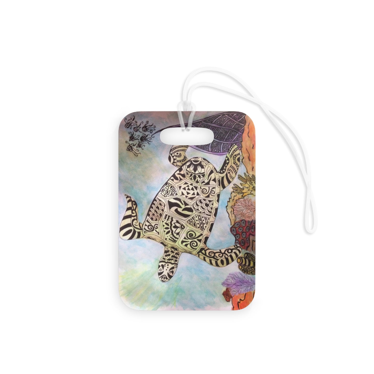 Zentangle Turtle Luggage Tag