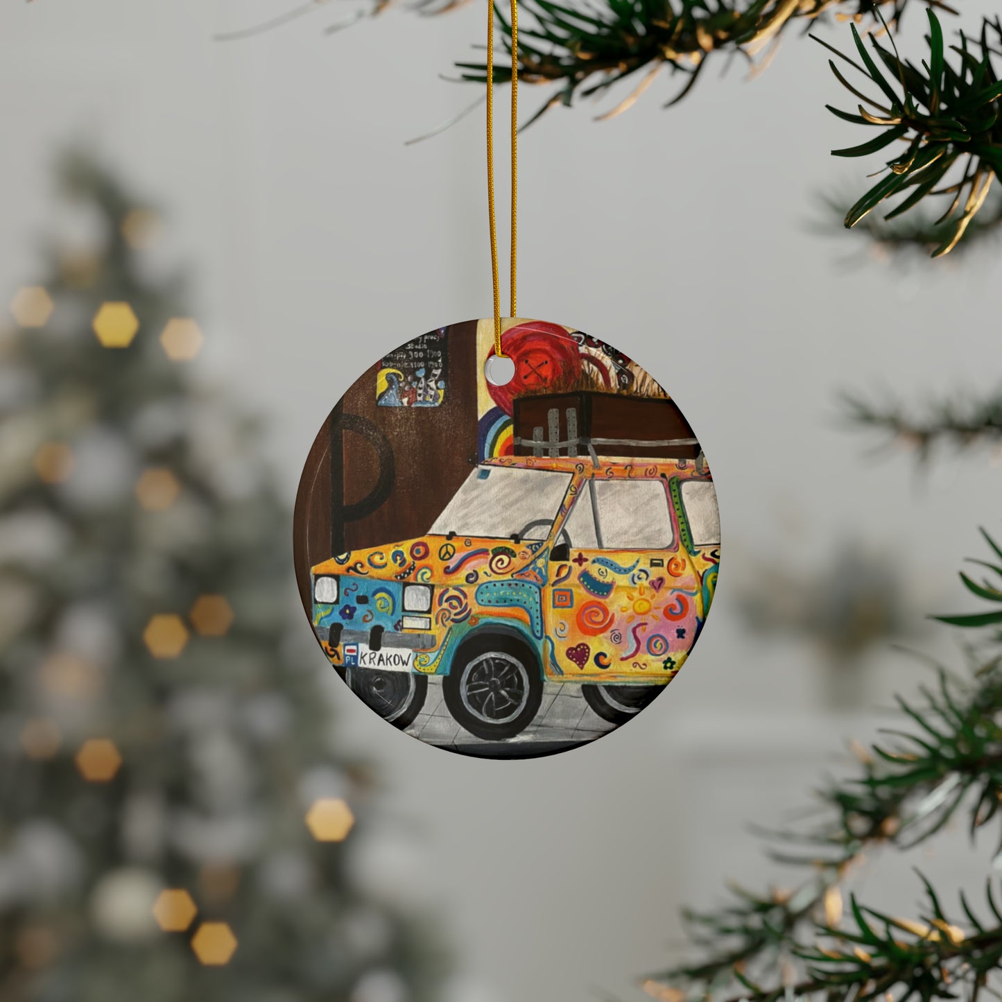 Krakow Poland Ceramic Ornaments (3pcs, 5pcs, 10pcs)