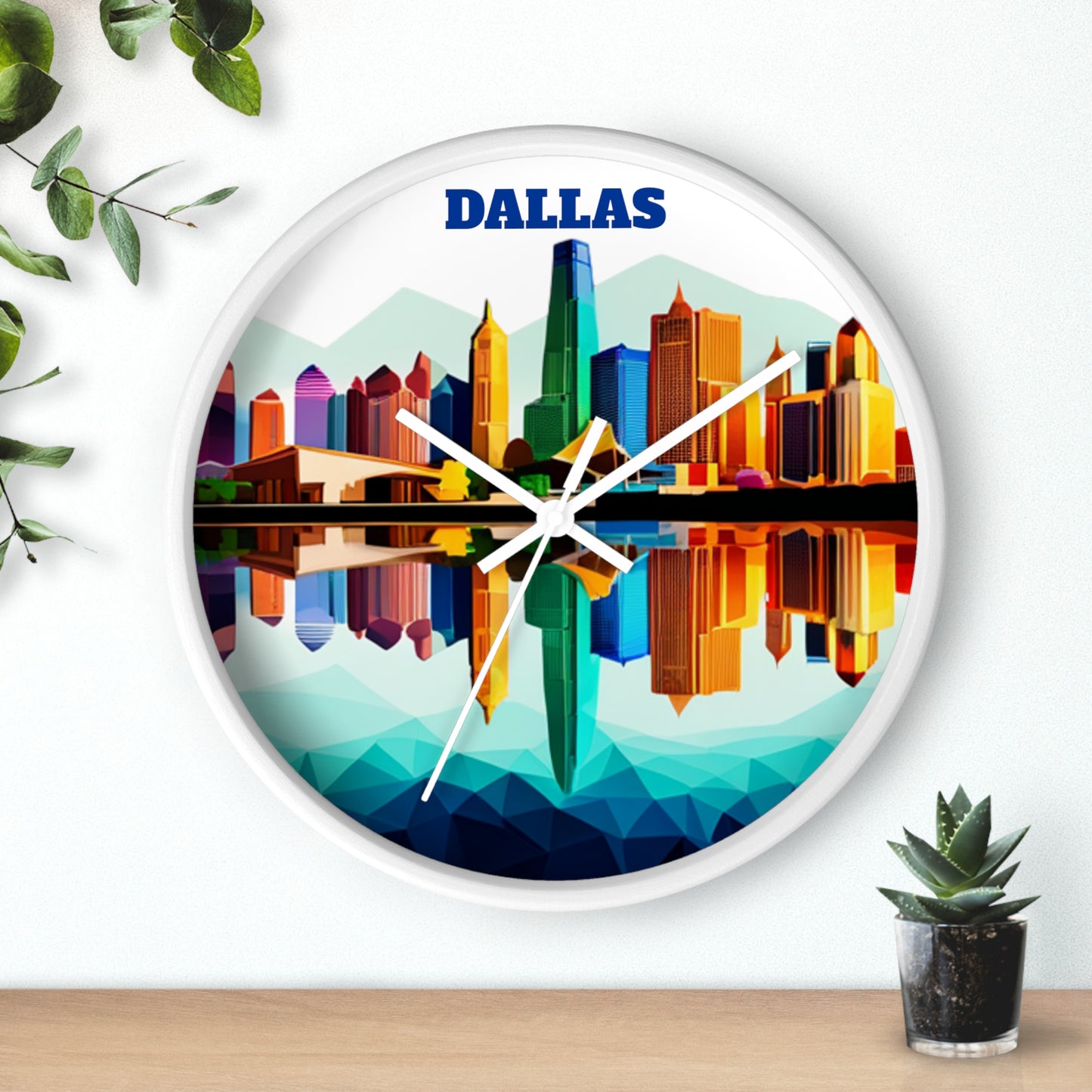 Dallas Texas Reflections Wall Clock