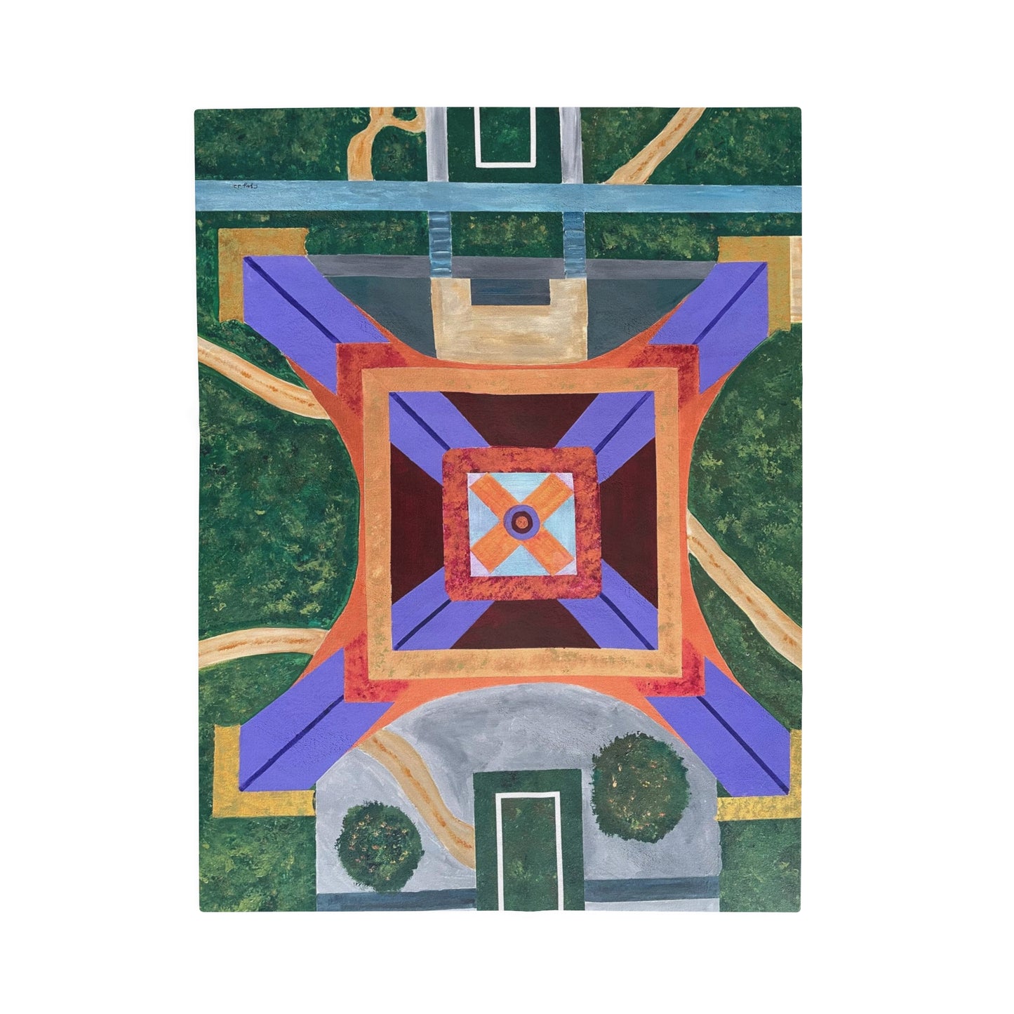 Paris Abstract Eiffel Tower Velveteen Plush Blanket