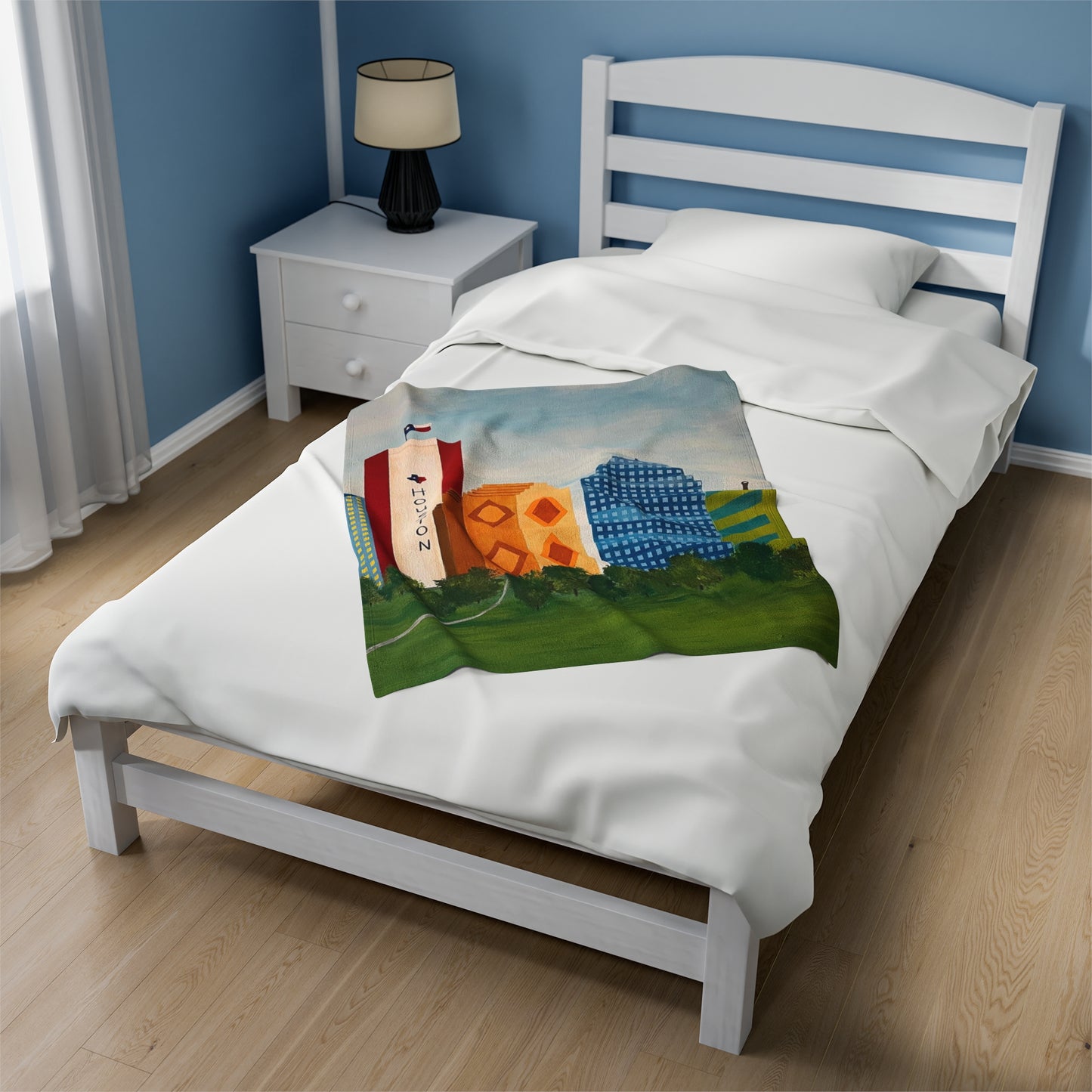Houston Views Velveteen Plush Blanket | Houston Texas