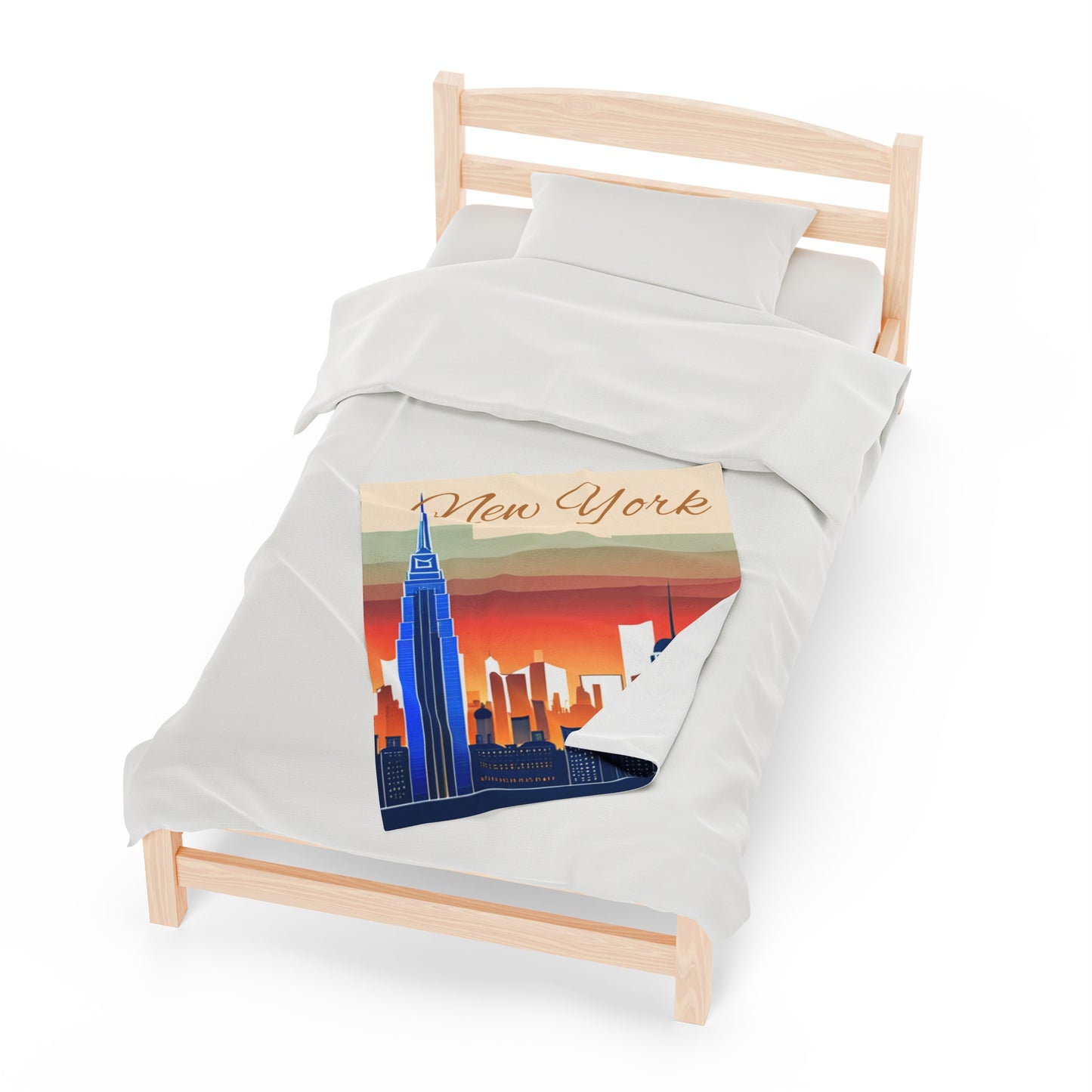 New York City Skyline Velveteen Plush Blanket