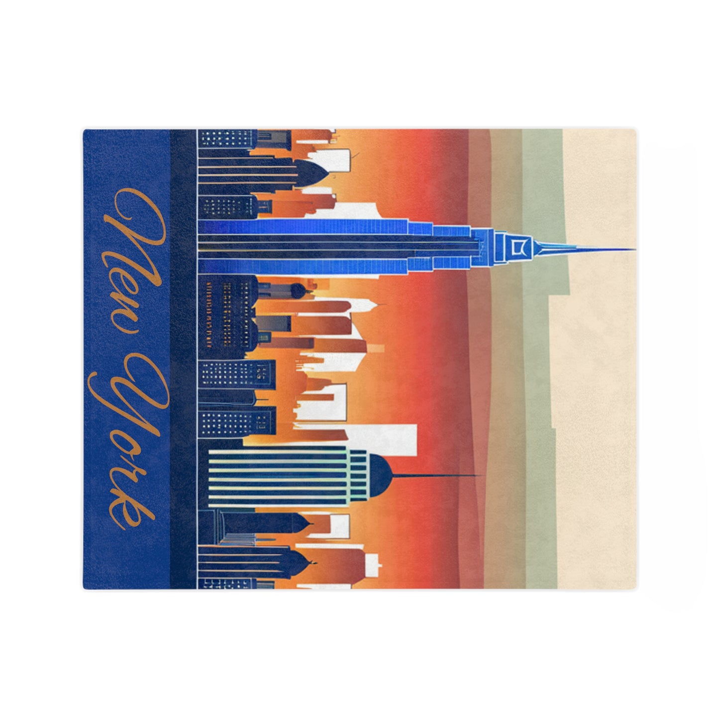 New York City Skyline Velveteen Minky Blanket
