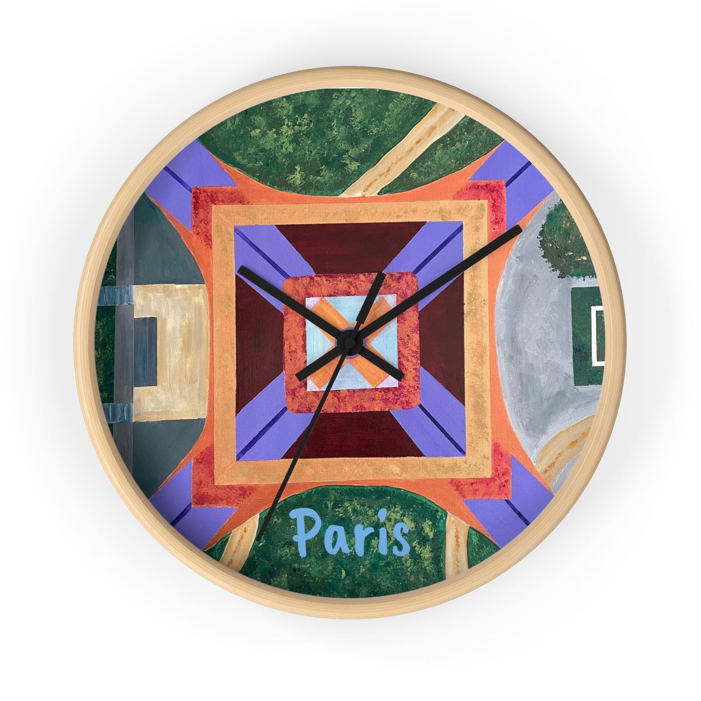 Paris Abstract Eiffel Tower Wall Clock