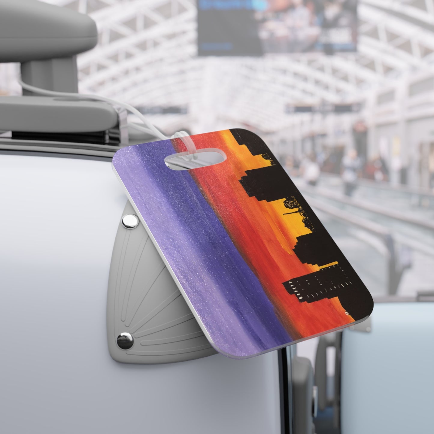 Sunset Over Houston Skyline Luggage Tag | Houston Texas