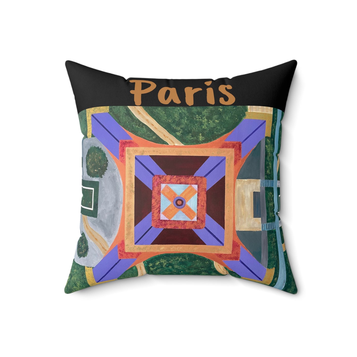 Paris Abstract Eiffel Tower Throw Pillow (Black)