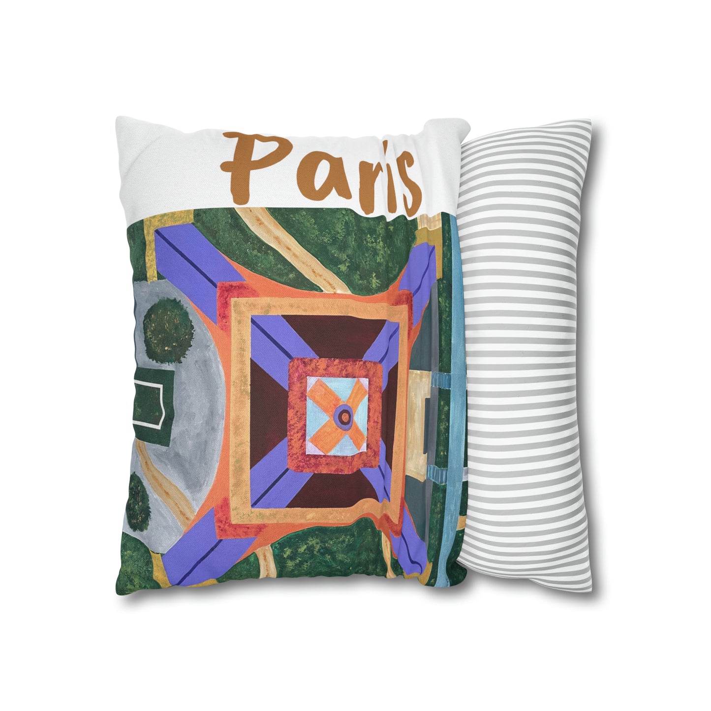 Paris Abstract Eiffel Tower Throw Pillow Cover (White)