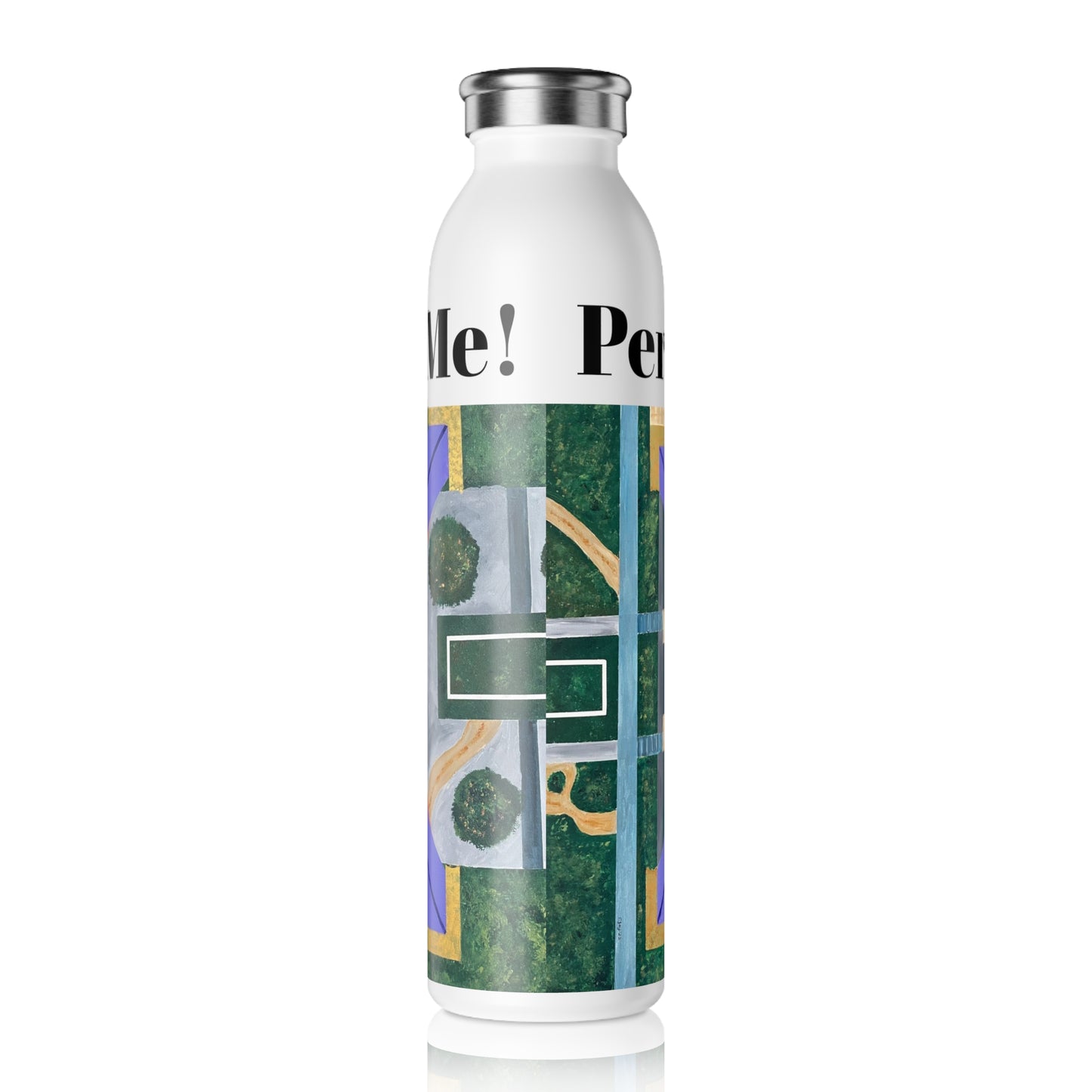 Paris Abstract Eiffel Tower Slim Water Bottle (20oz) | Personalized