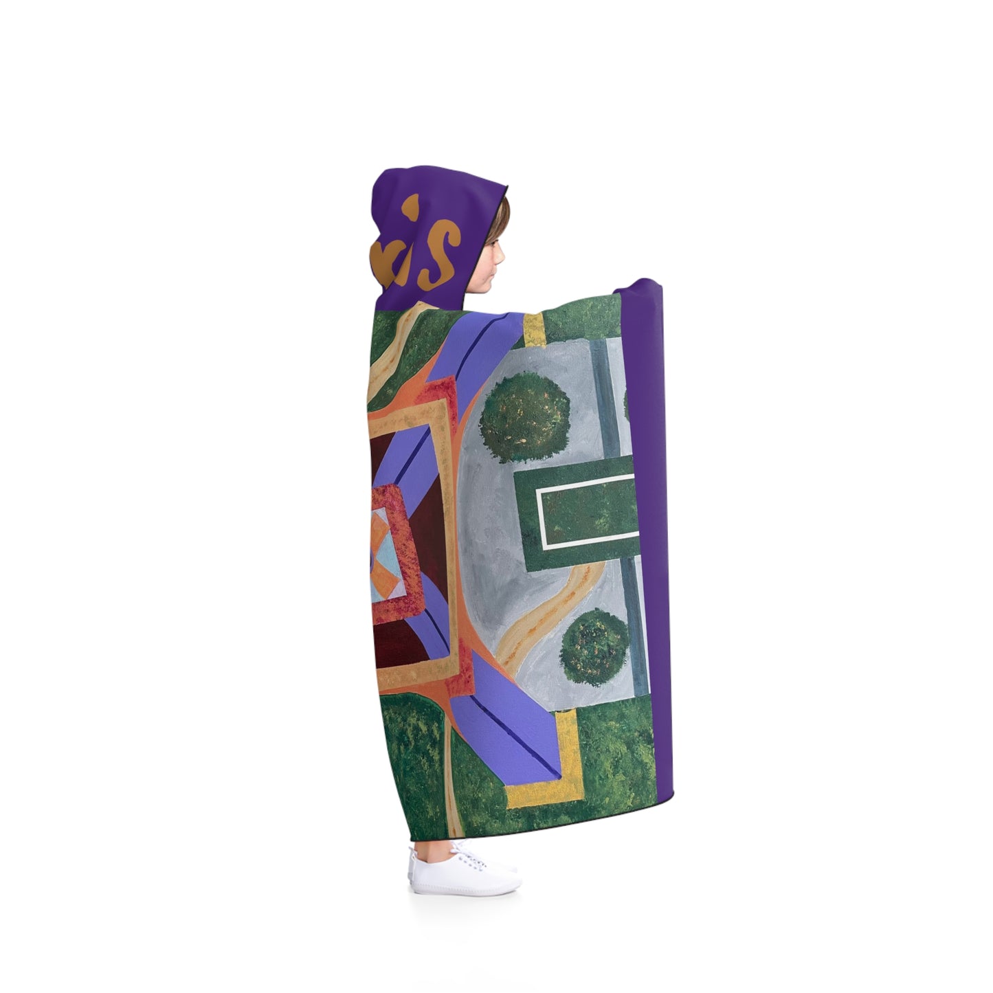 Paris Abstract Eiffel Tower Youth Hooded Blanket