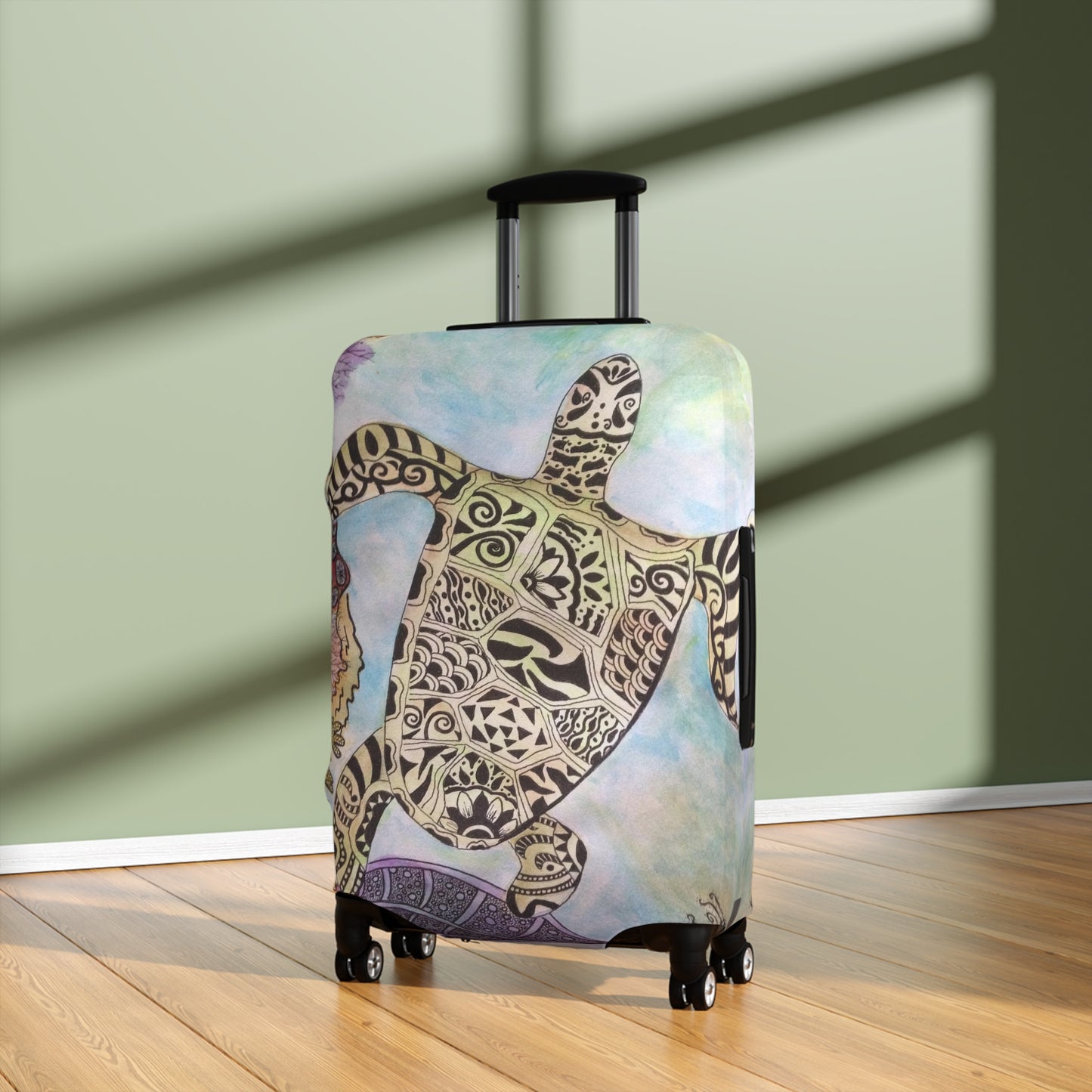Zentangle Turtle Luggage Cover