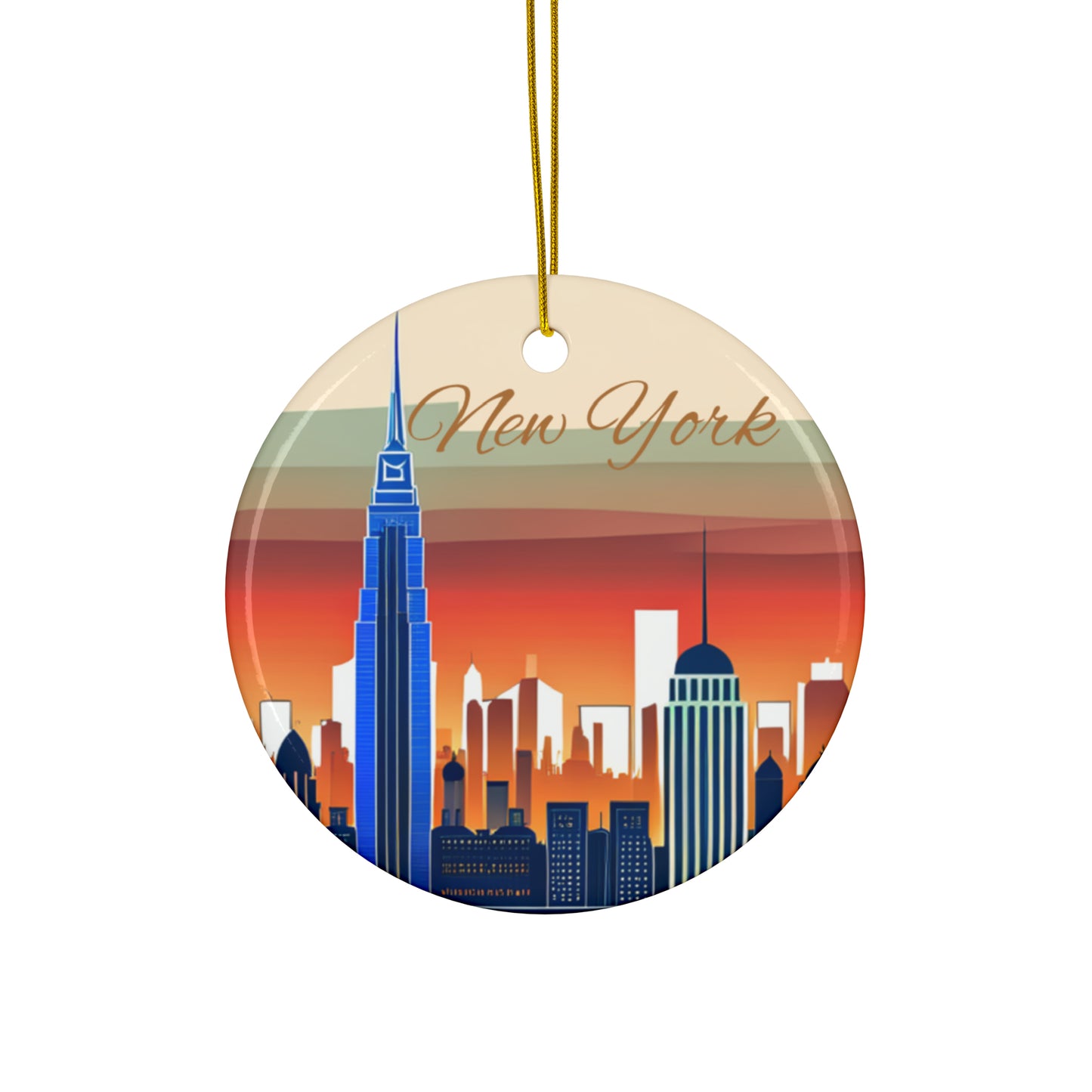 New York City Skyline Ceramic Ornaments (3pcs, 5pcs, 10pcs)