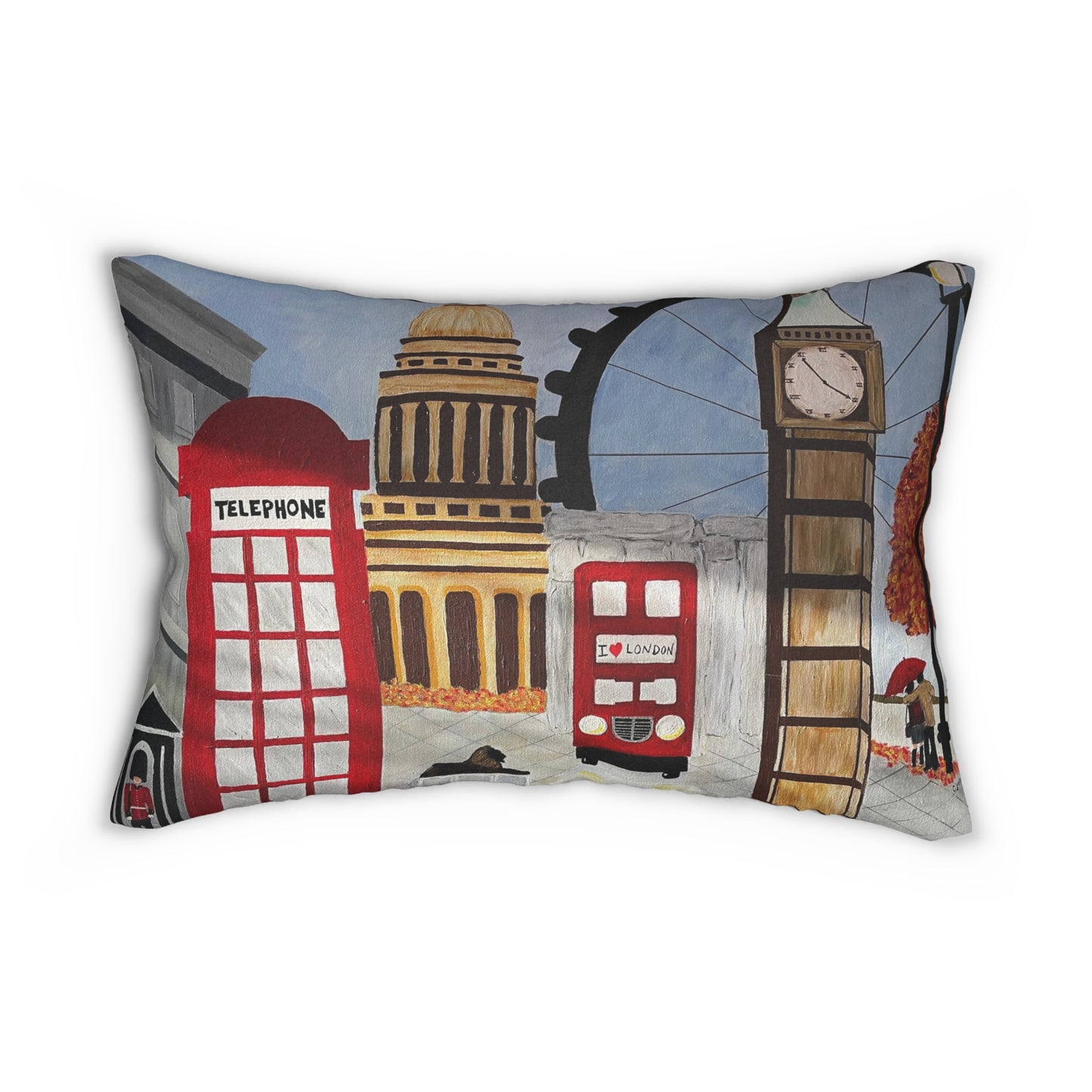 I Love London Lumbar Pillow
