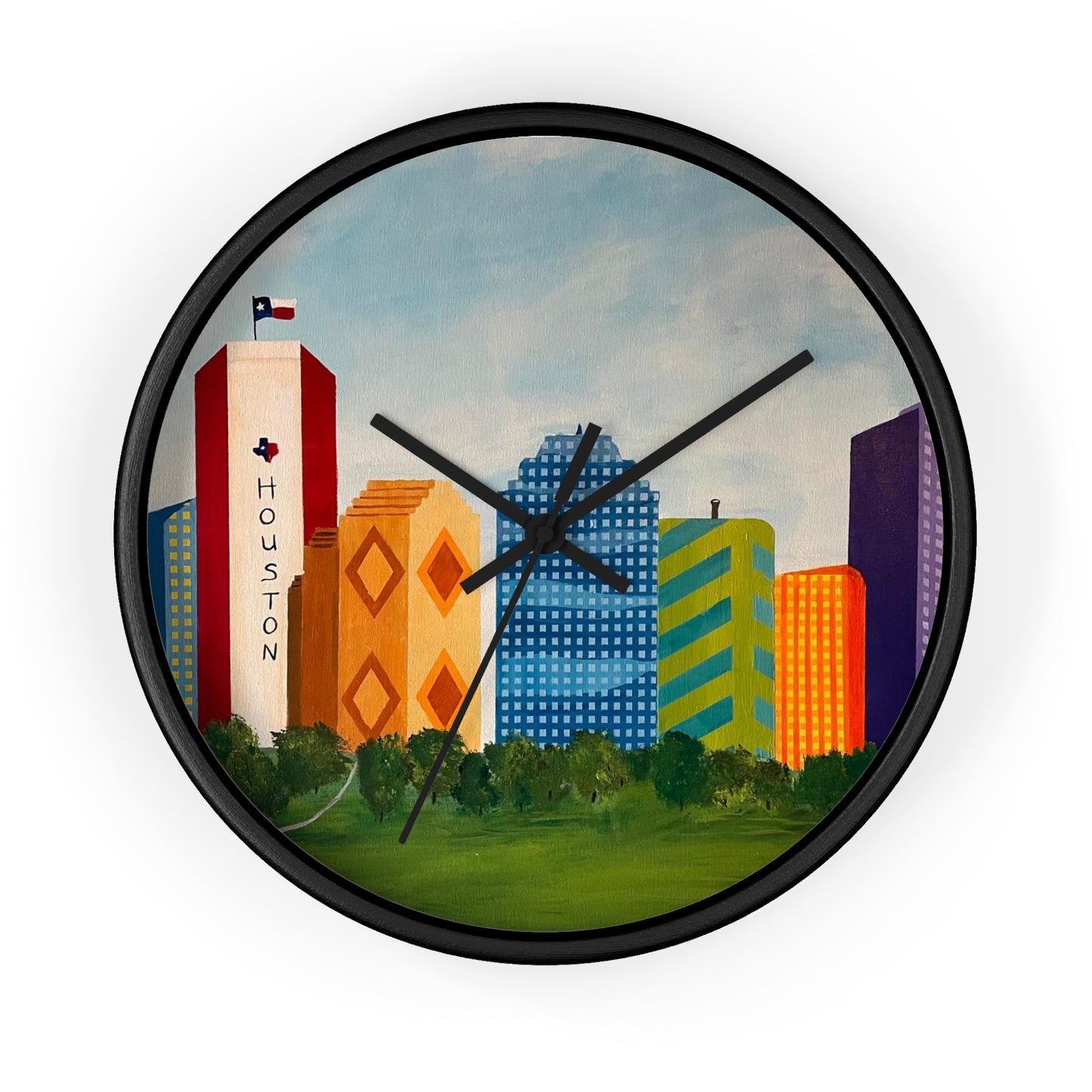 Houston Views Wall Clock