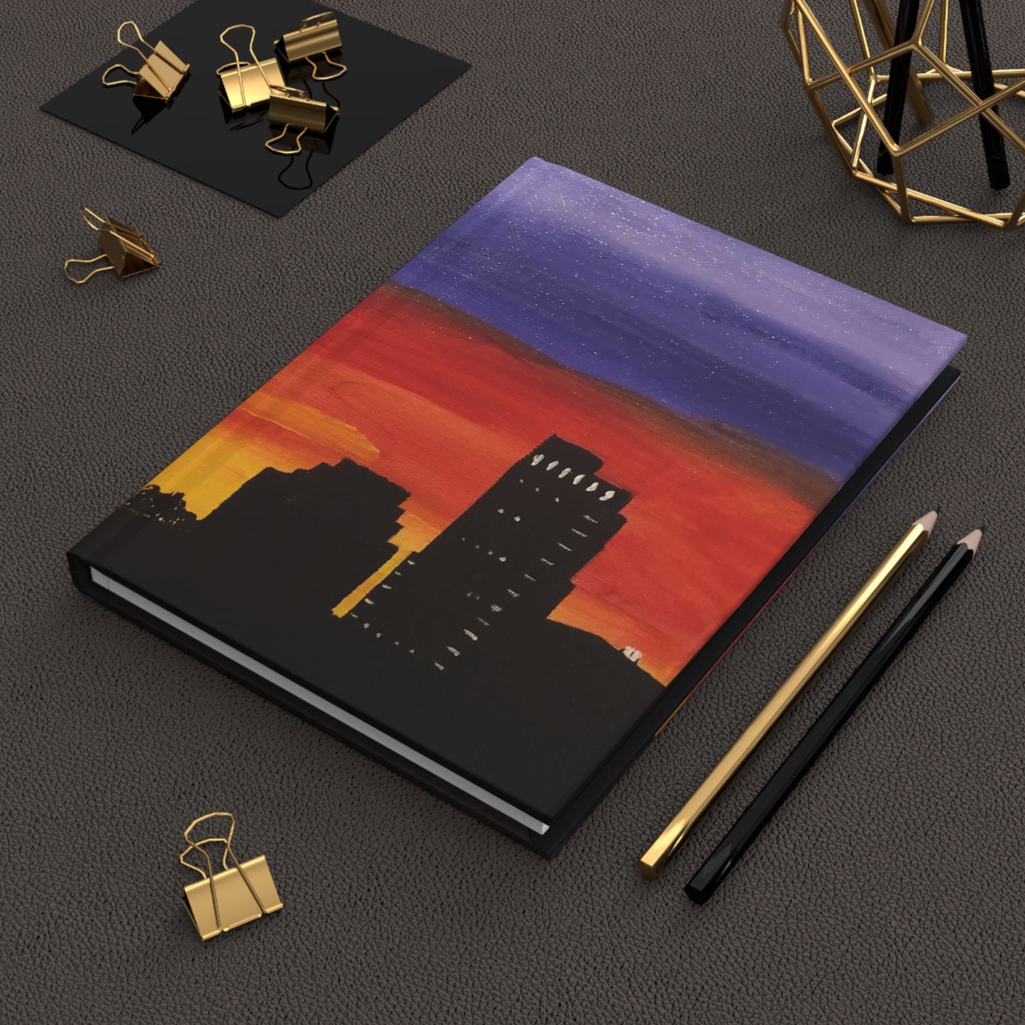 Sunset Over Houston Skyline Travel Journal Hardcover Diary | Houston Texas