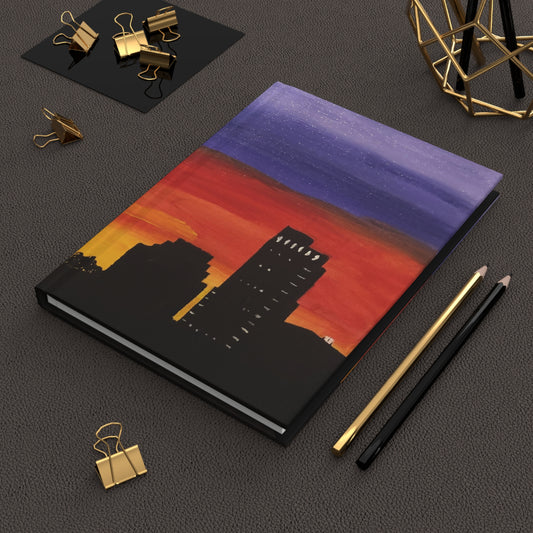 Sunset Over Houston Skyline Travel Journal Hardcover Diary | Houston Texas